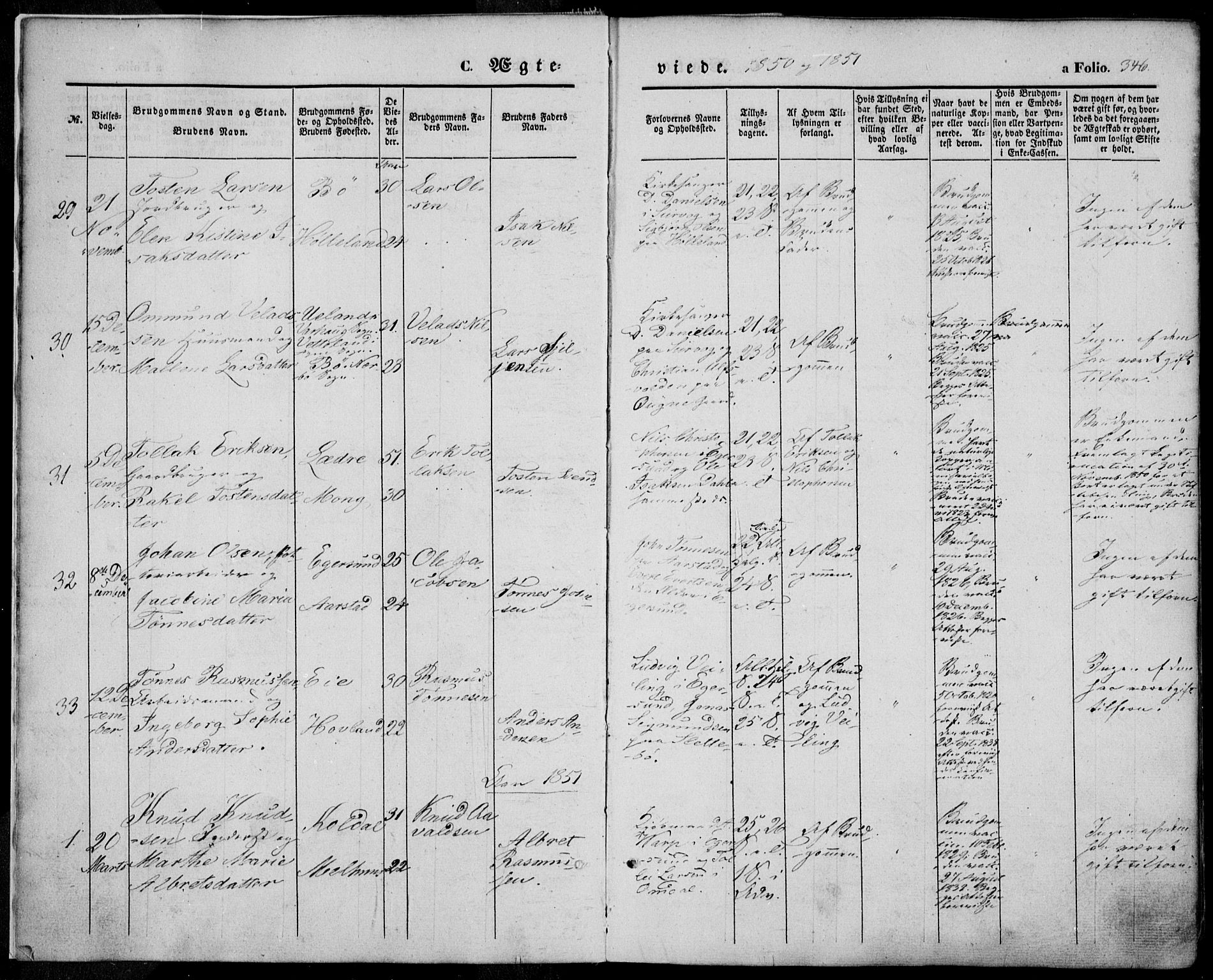 Eigersund sokneprestkontor, SAST/A-101807/S08/L0013: Parish register (official) no. A 12.2, 1850-1865, p. 346