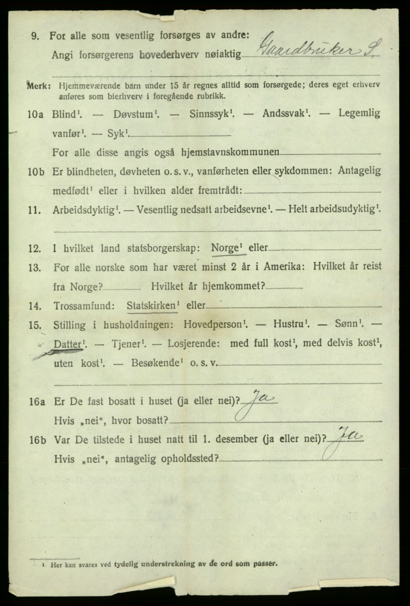 SAB, 1920 census for Jondal, 1920, p. 955