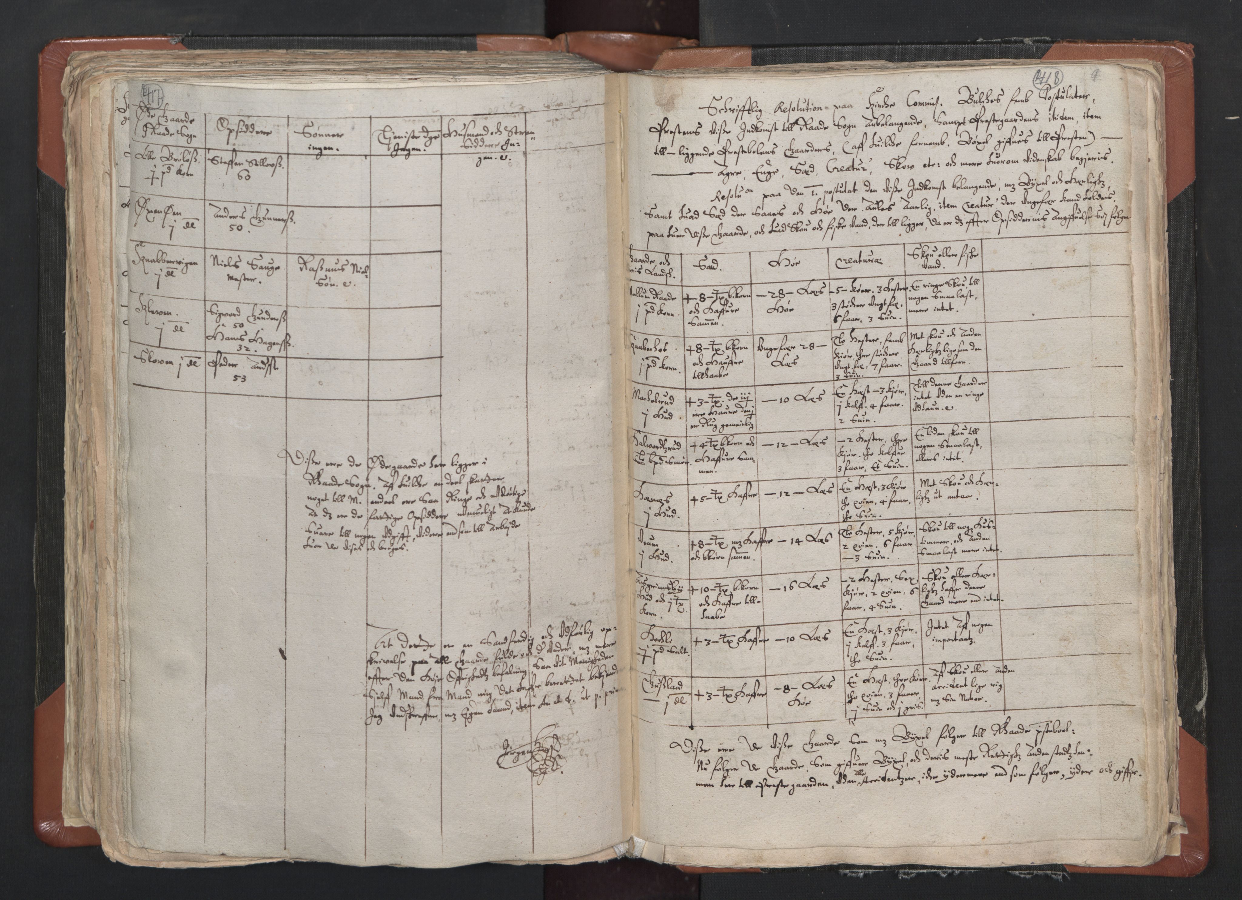 RA, Vicar's Census 1664-1666, no. 1: Nedre Borgesyssel deanery, 1664-1666, p. 417-418