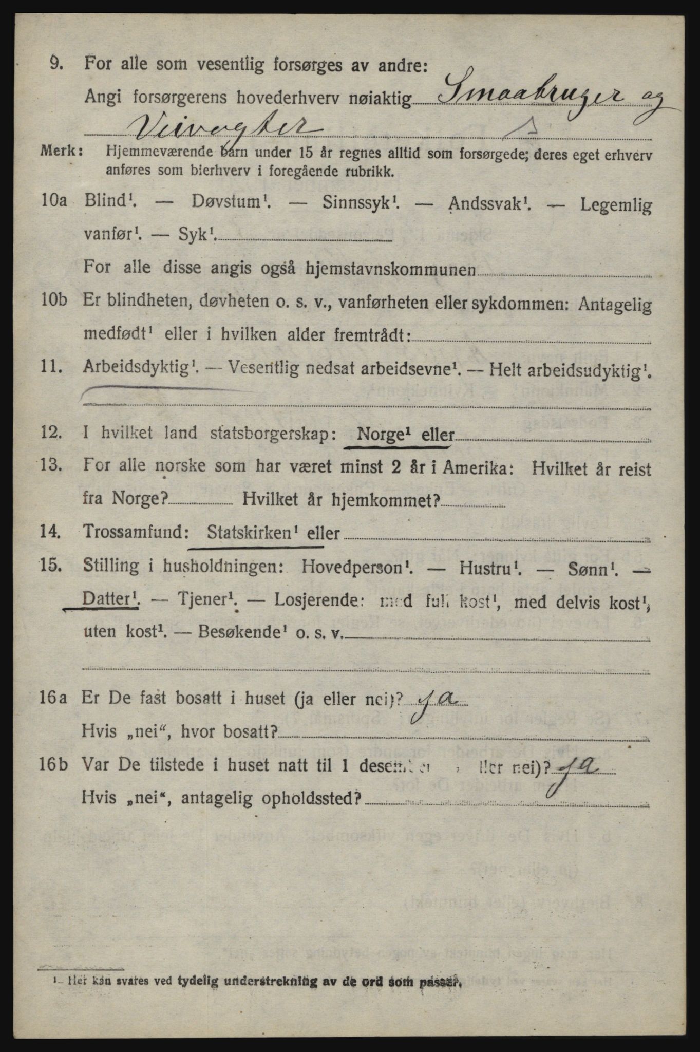 SAO, 1920 census for Berg, 1920, p. 9236