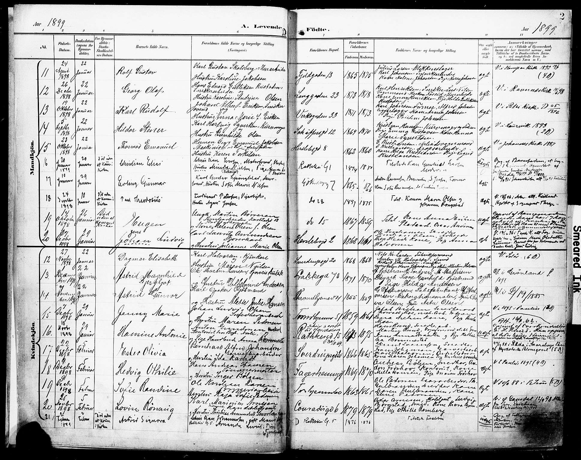 Petrus prestekontor Kirkebøker, AV/SAO-A-10872/F/Fa/L0005: Parish register (official) no. 5, 1899-1903, p. 2