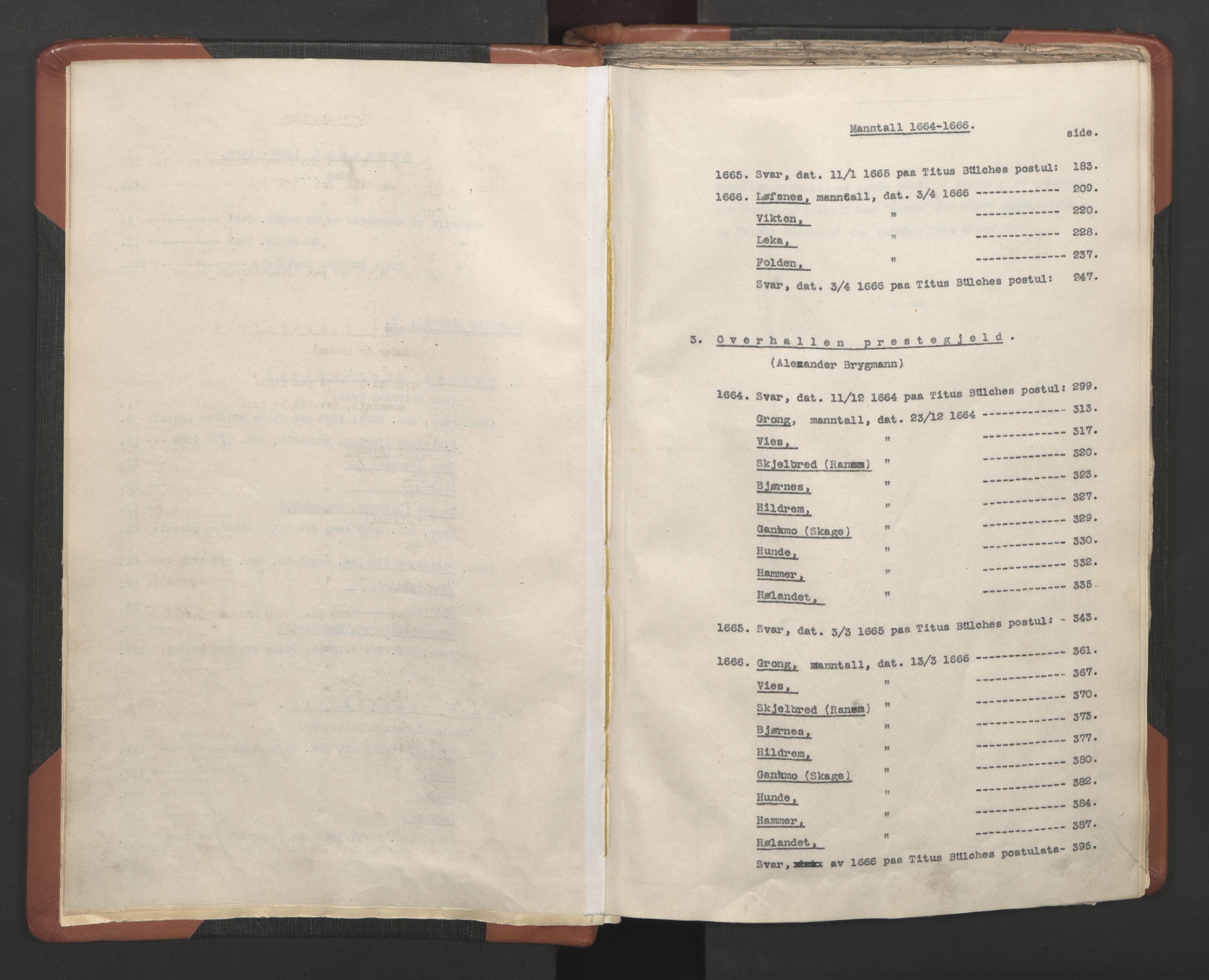 RA, Vicar's Census 1664-1666, no. 34: Namdal deanery, 1664-1666