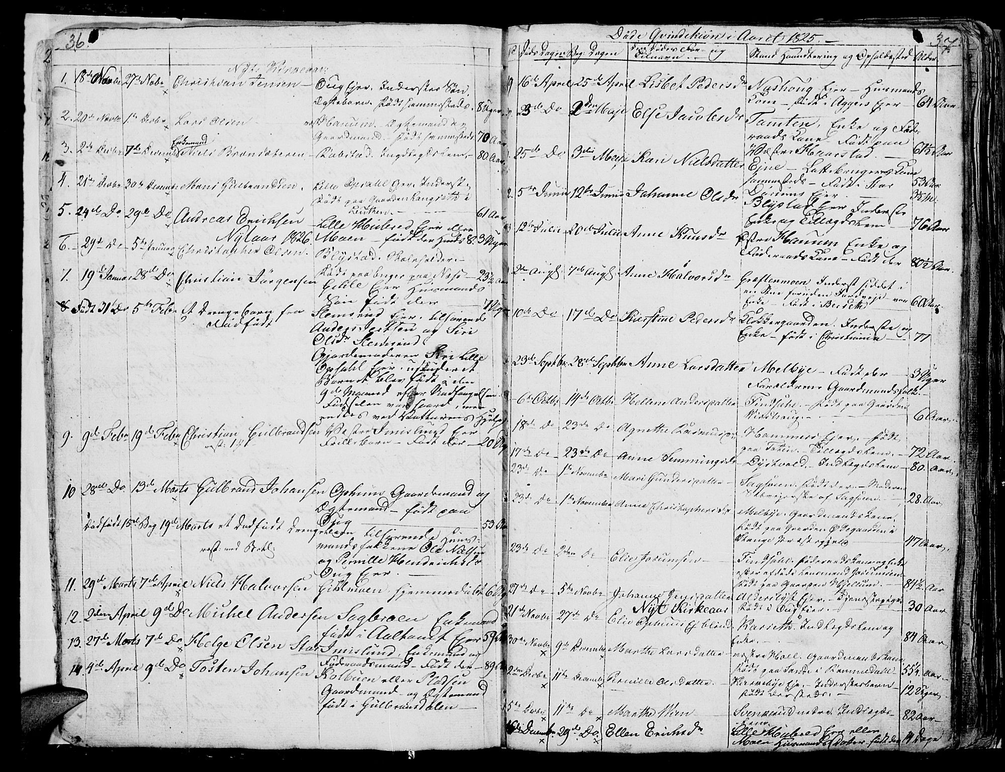 Vang prestekontor, Hedmark, AV/SAH-PREST-008/H/Ha/Hab/L0006: Parish register (copy) no. 6, 1819-1832, p. 36-37