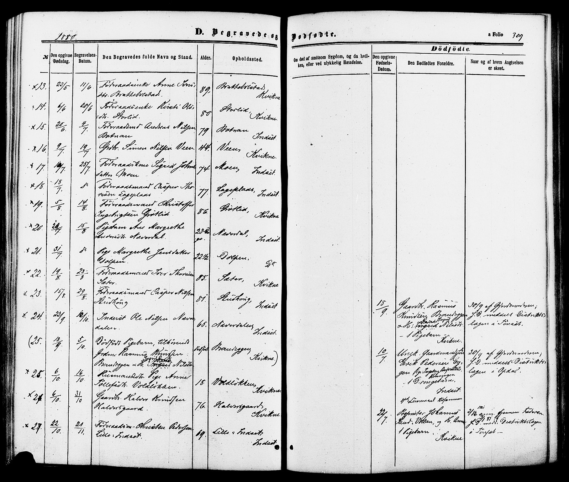 Kvikne prestekontor, AV/SAH-PREST-064/H/Ha/Haa/L0006: Parish register (official) no. 6, 1863-1886, p. 309