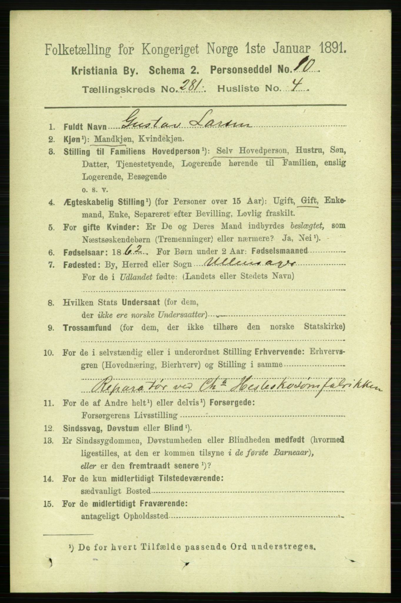 RA, 1891 census for 0301 Kristiania, 1891, p. 170941