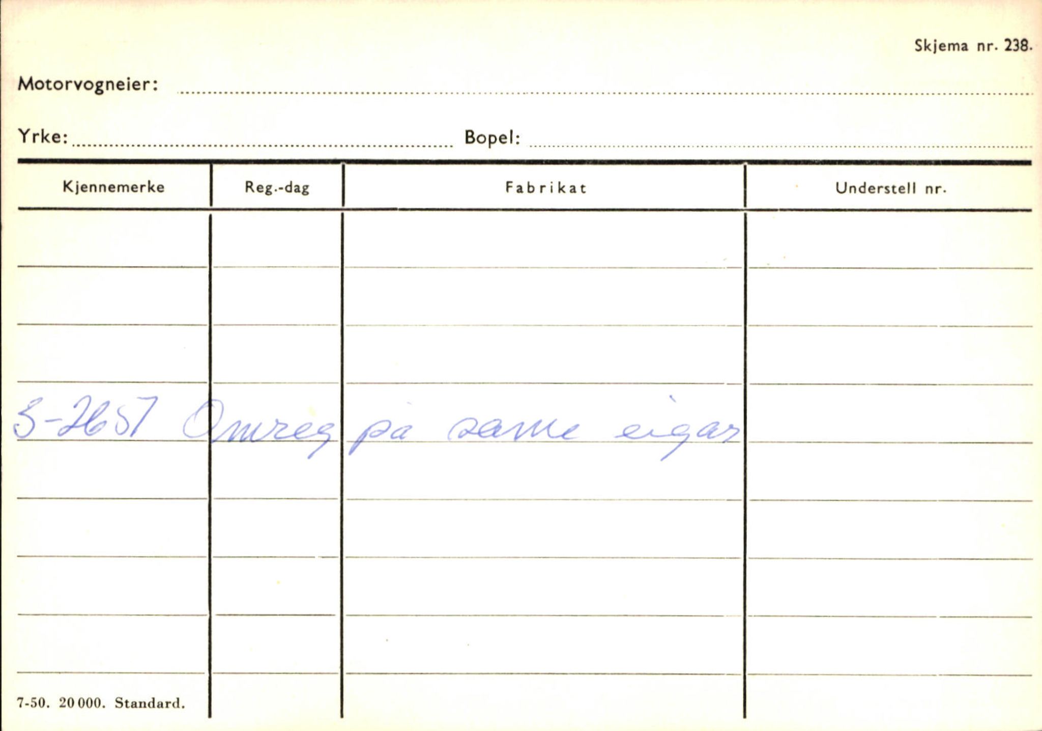 Statens vegvesen, Sogn og Fjordane vegkontor, AV/SAB-A-5301/4/F/L0131: Eigarregister Høyanger P-Å. Stryn S-Å, 1945-1975, p. 2450