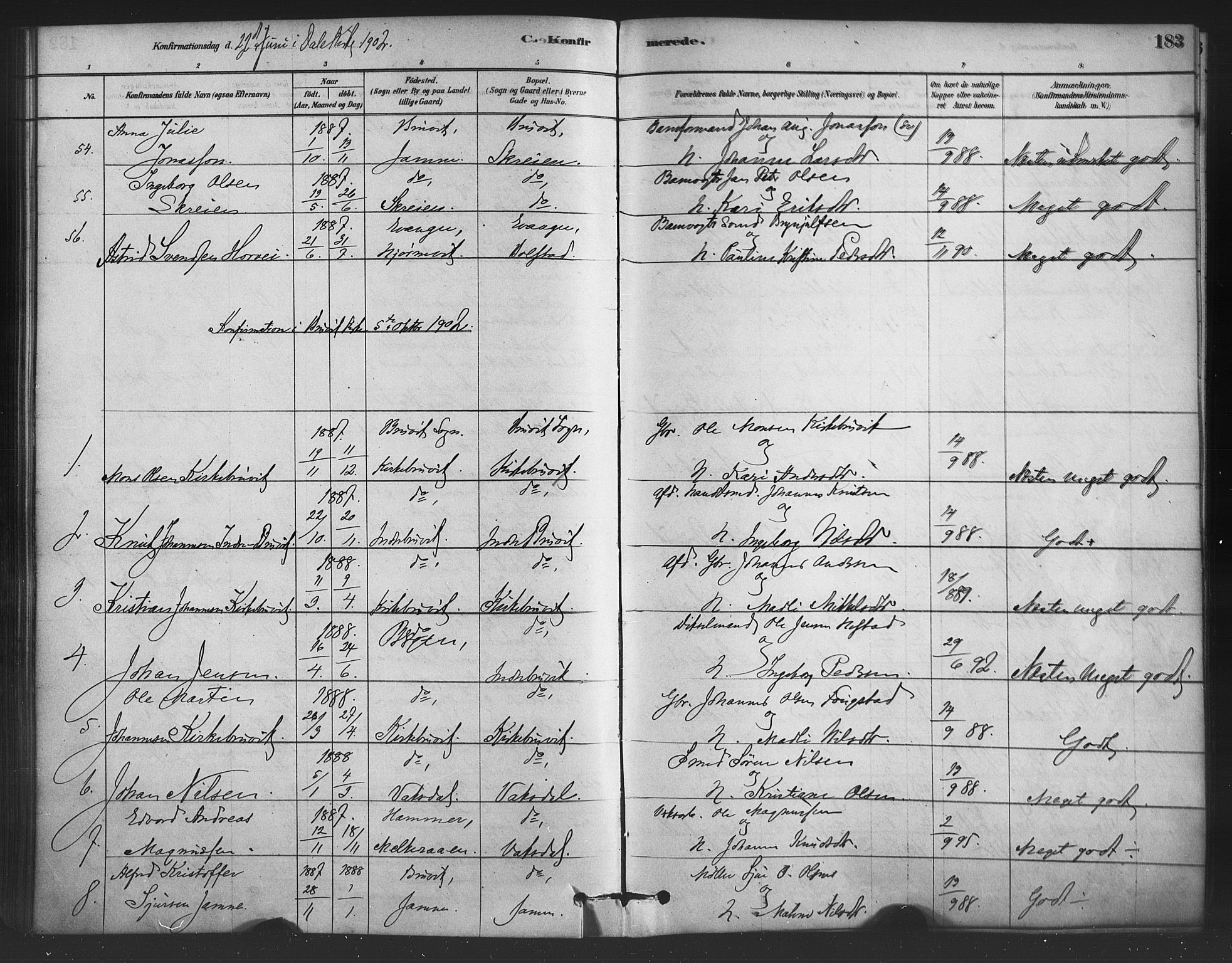 Bruvik Sokneprestembete, AV/SAB-A-74701/H/Haa: Parish register (official) no. B 1, 1878-1904, p. 183