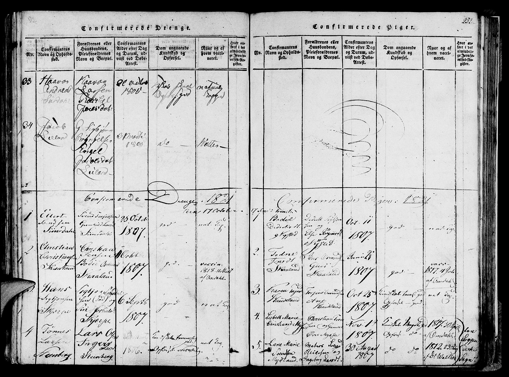 Lund sokneprestkontor, AV/SAST-A-101809/S06/L0005: Parish register (official) no. A 5, 1815-1833, p. 252