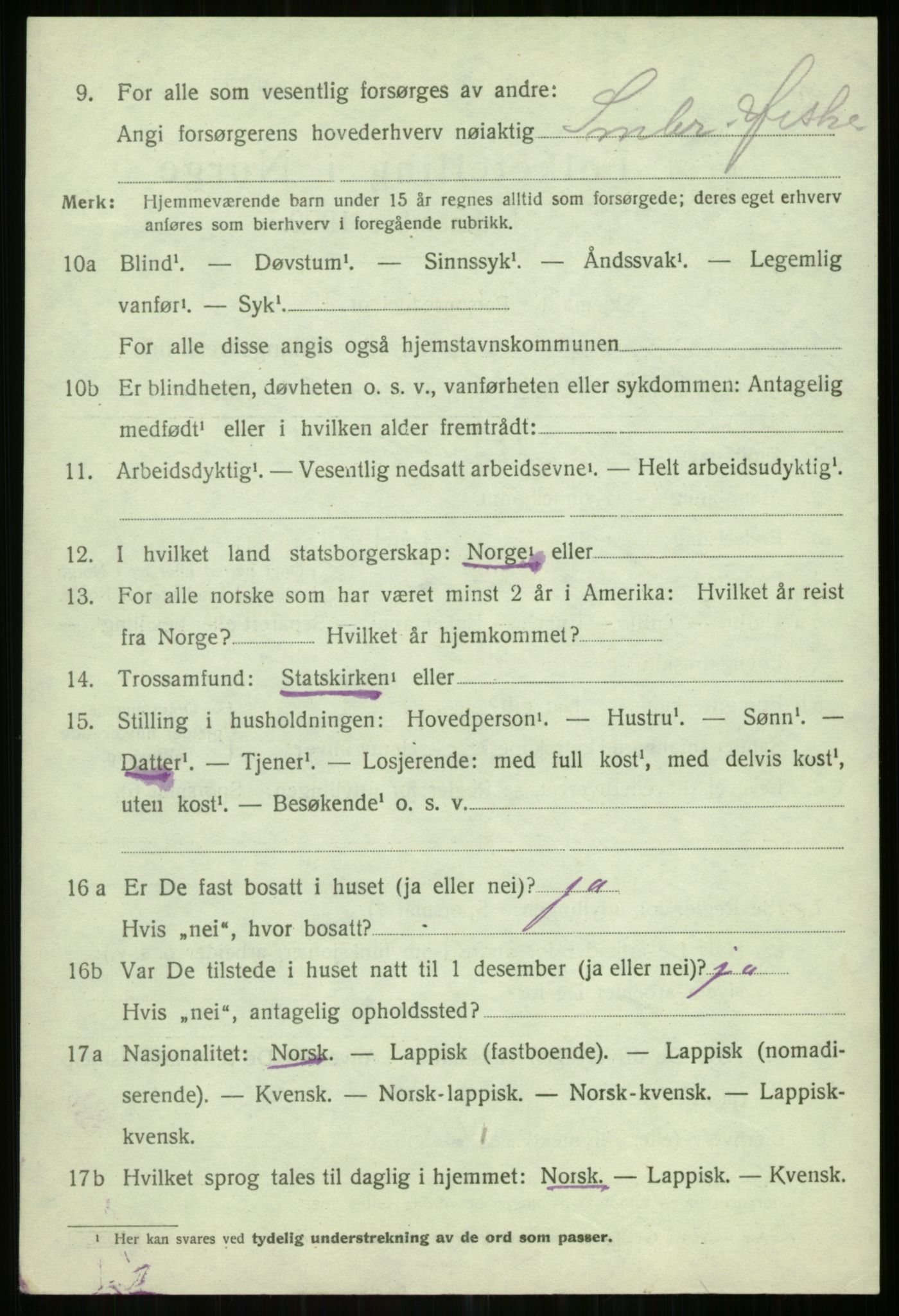 SATØ, 1920 census for Helgøy, 1920, p. 1468