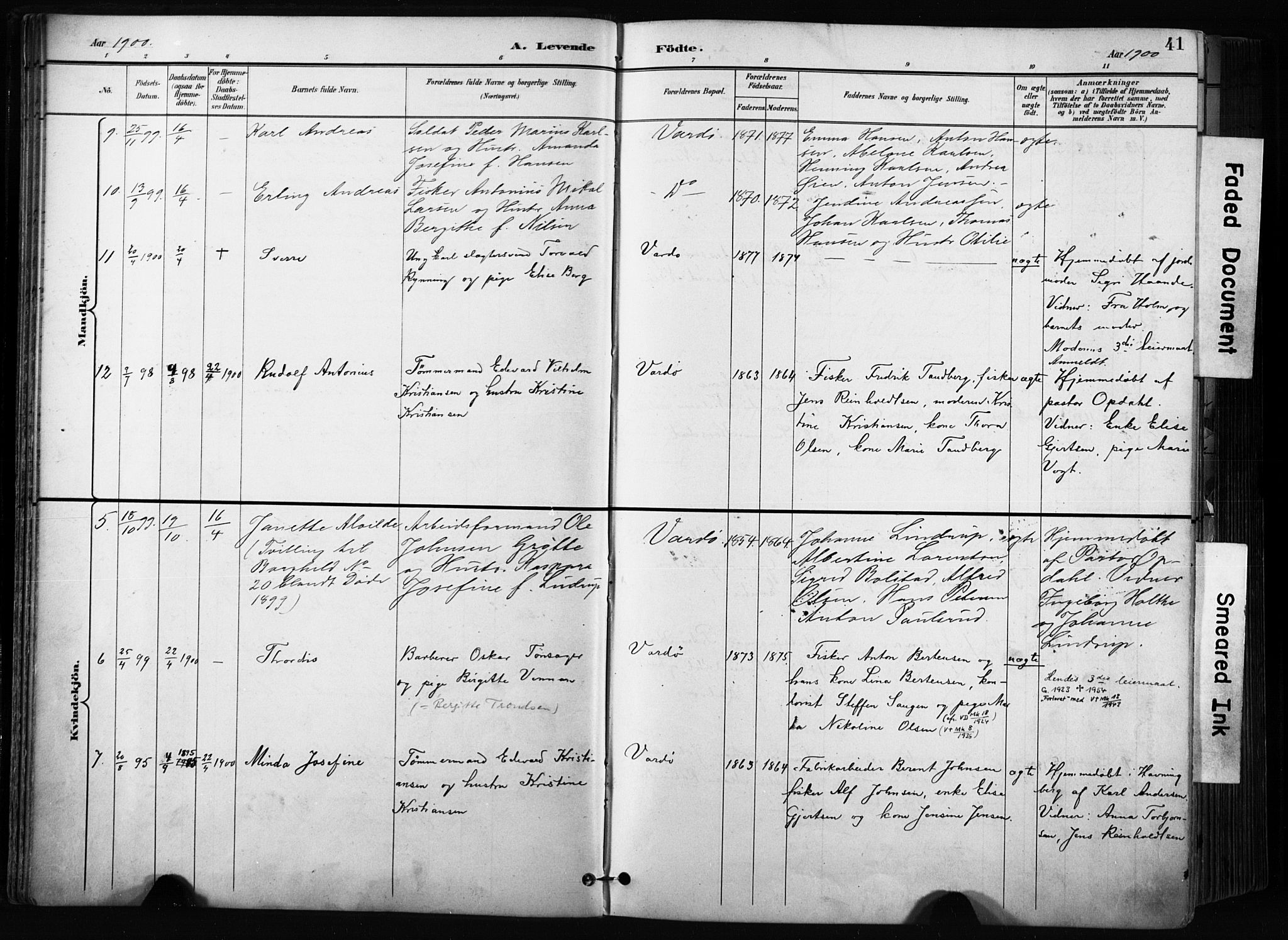 Vardø sokneprestkontor, SATØ/S-1332/H/Ha/L0010kirke: Parish register (official) no. 10, 1895-1907, p. 41