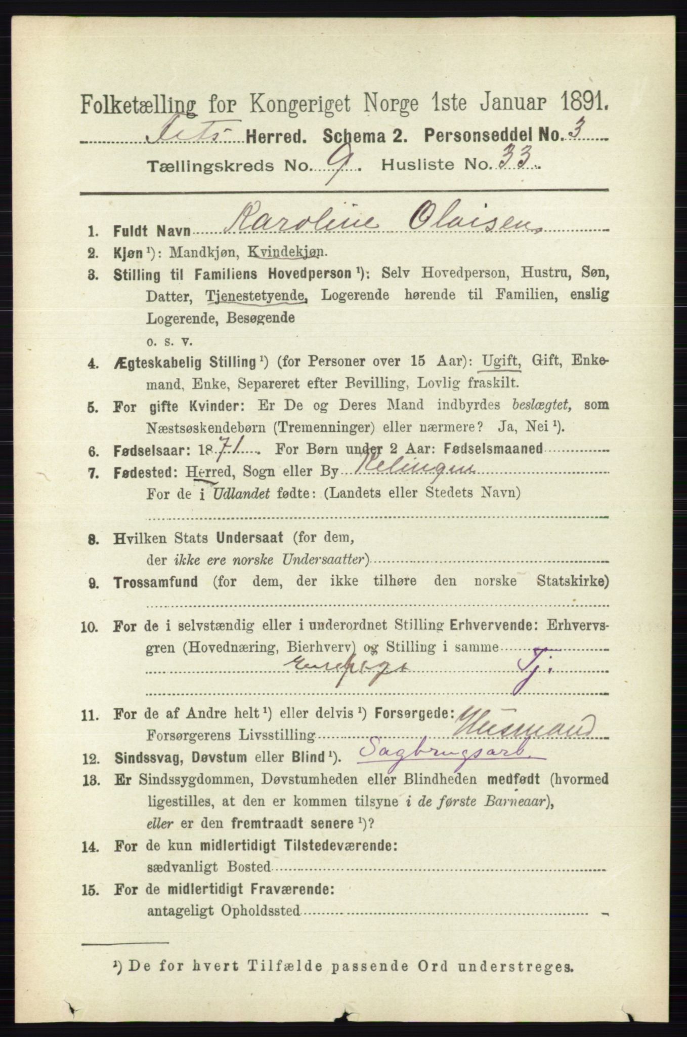 RA, 1891 census for 0227 Fet, 1891, p. 3673