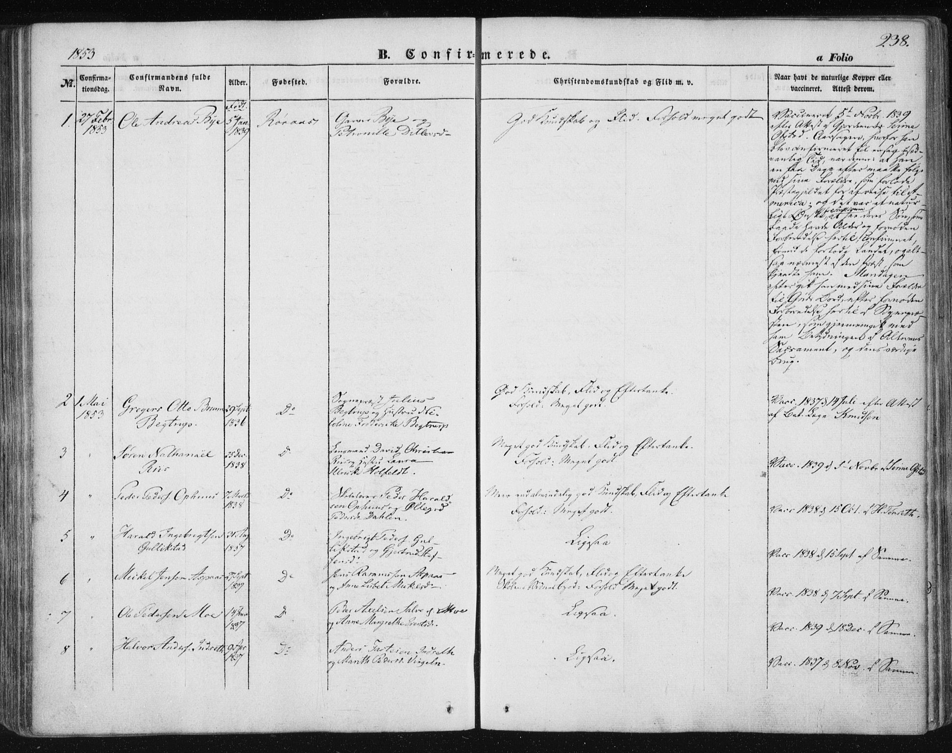 Ministerialprotokoller, klokkerbøker og fødselsregistre - Sør-Trøndelag, SAT/A-1456/681/L0931: Parish register (official) no. 681A09, 1845-1859, p. 238