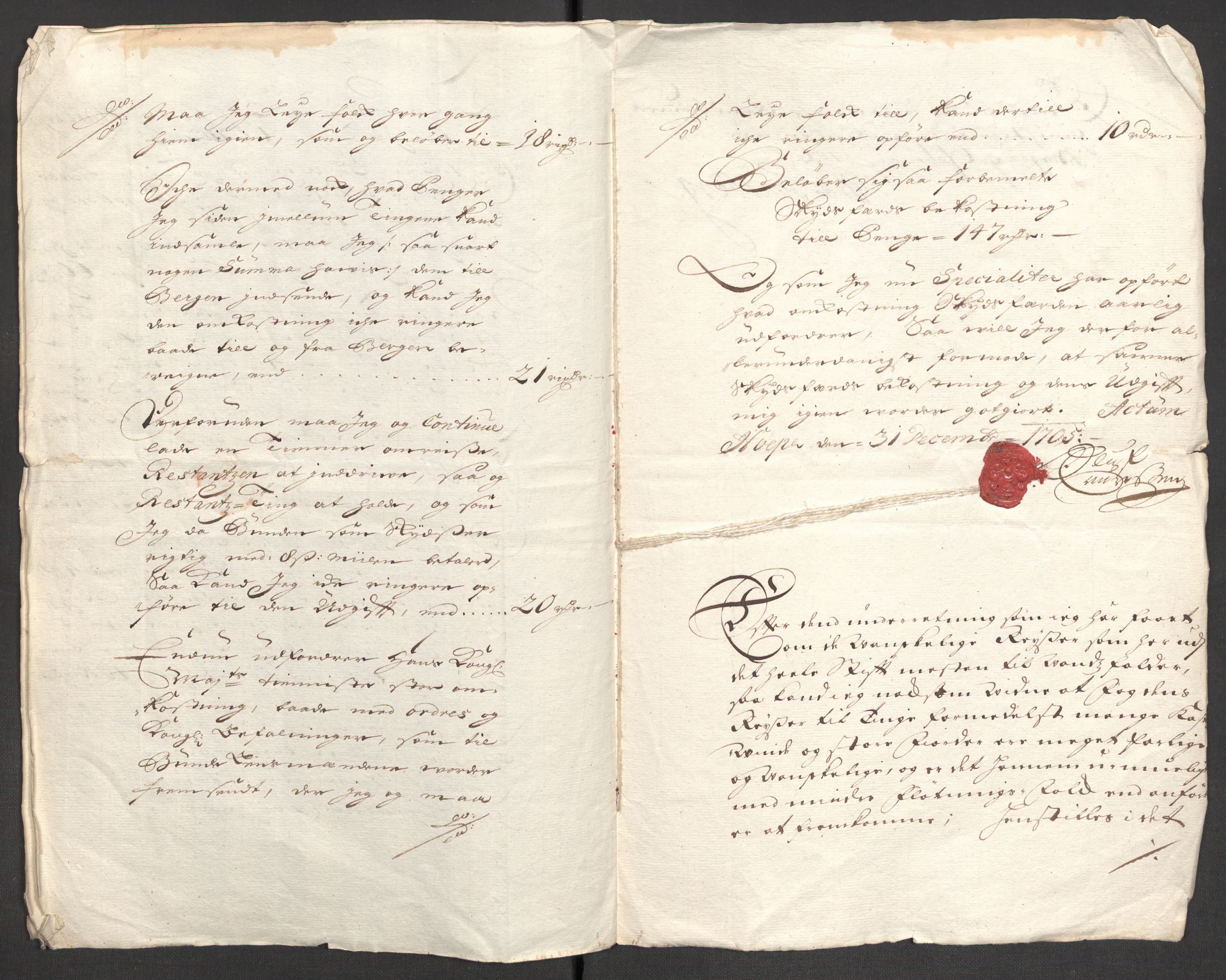 Rentekammeret inntil 1814, Reviderte regnskaper, Fogderegnskap, AV/RA-EA-4092/R48/L2983: Fogderegnskap Sunnhordland og Hardanger, 1705, p. 258