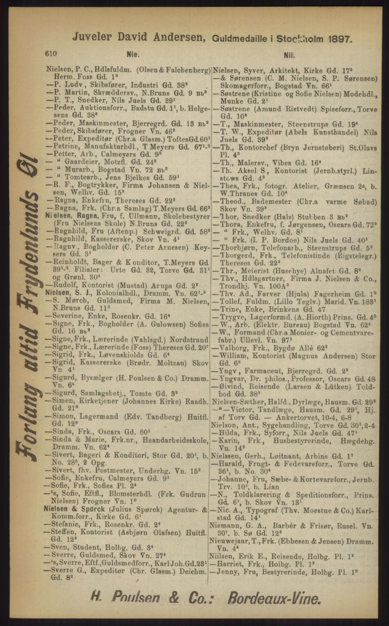 Kristiania/Oslo adressebok, PUBL/-, 1903, p. 610