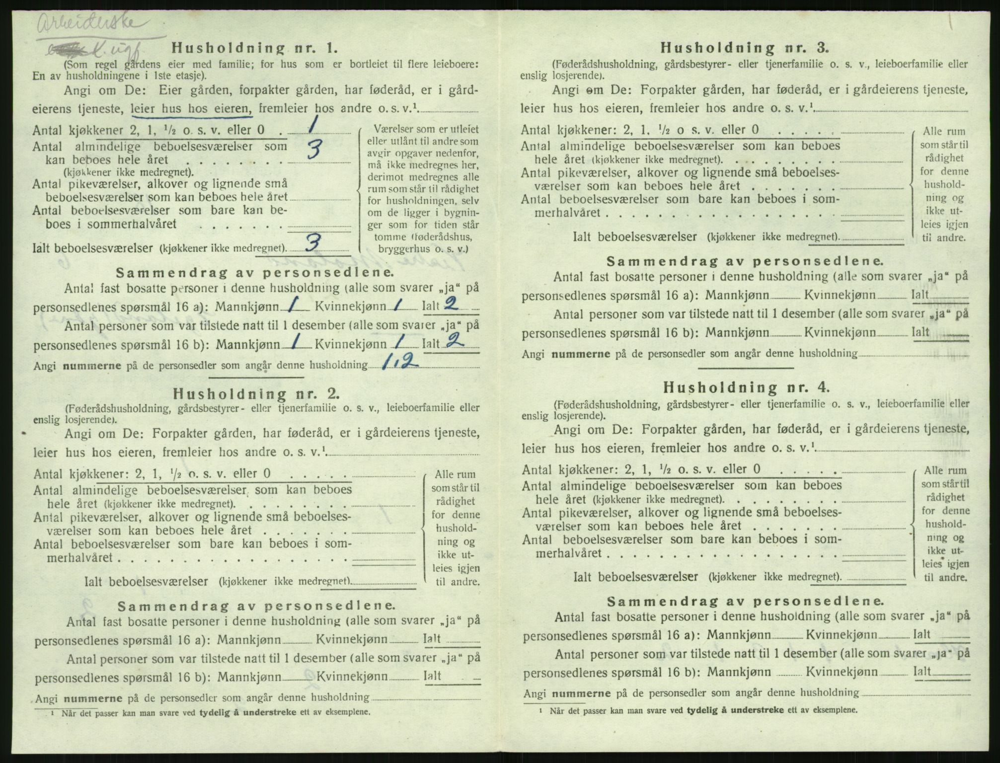 SAK, 1920 census for Vestre Moland, 1920, p. 854