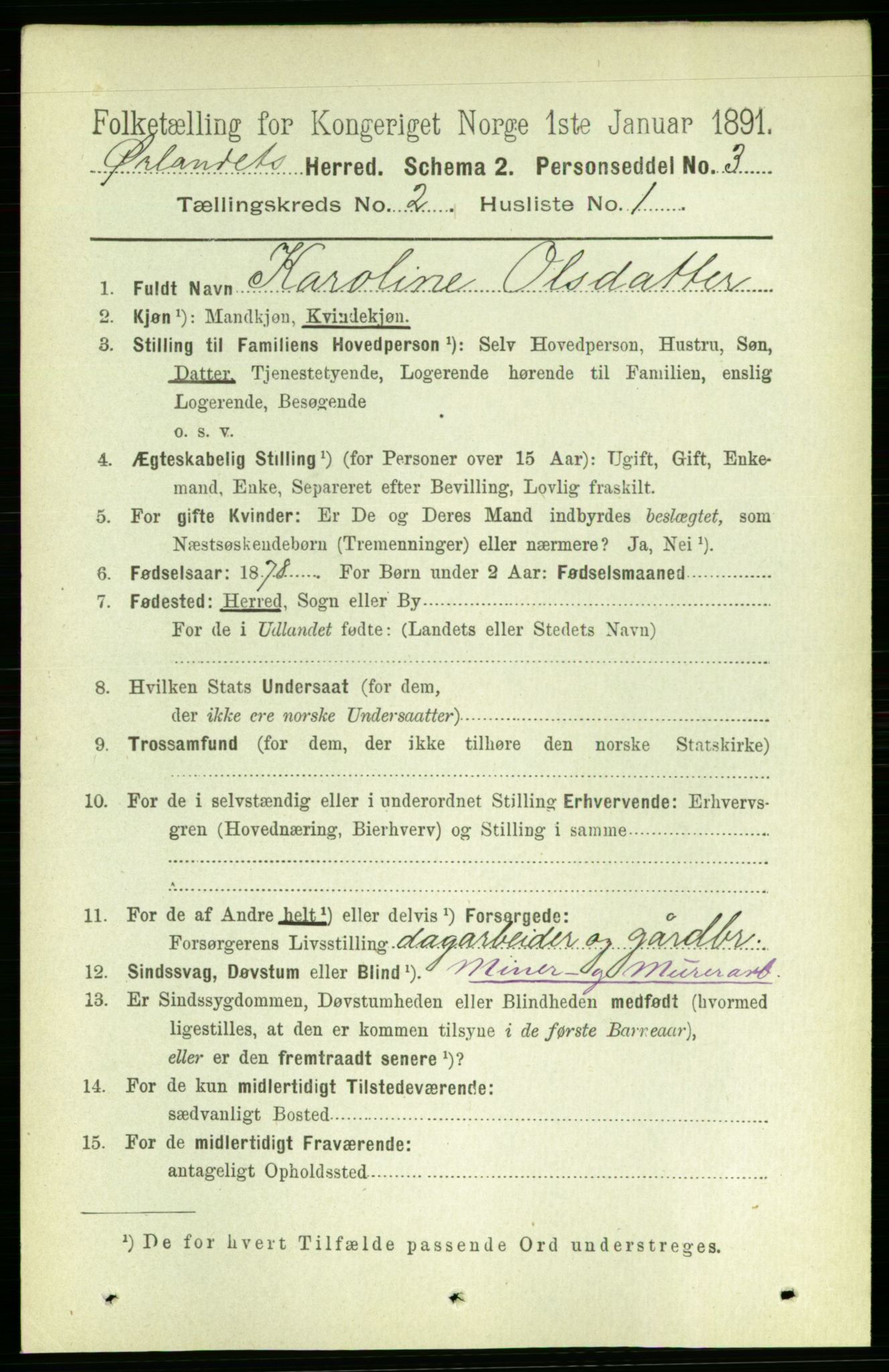 RA, 1891 census for 1621 Ørland, 1891, p. 484