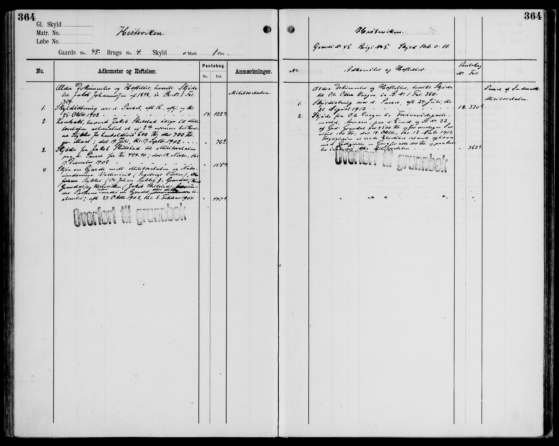 Midhordland sorenskriveri, AV/SAB-A-3001/1/G/Ga/Gab/L0107: Mortgage register no. II.A.b.107, p. 364