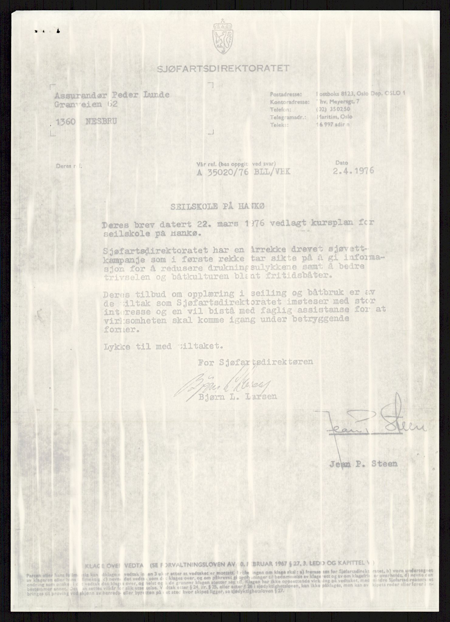 Sjøfartsdirektoratet med forløpere, generelt arkiv, AV/RA-S-1407/D/Du/Duc/L0641/0004: Skipskontrollen - Forskrifter    / Utleiebåter (2 mapper), 1977-1989, p. 401