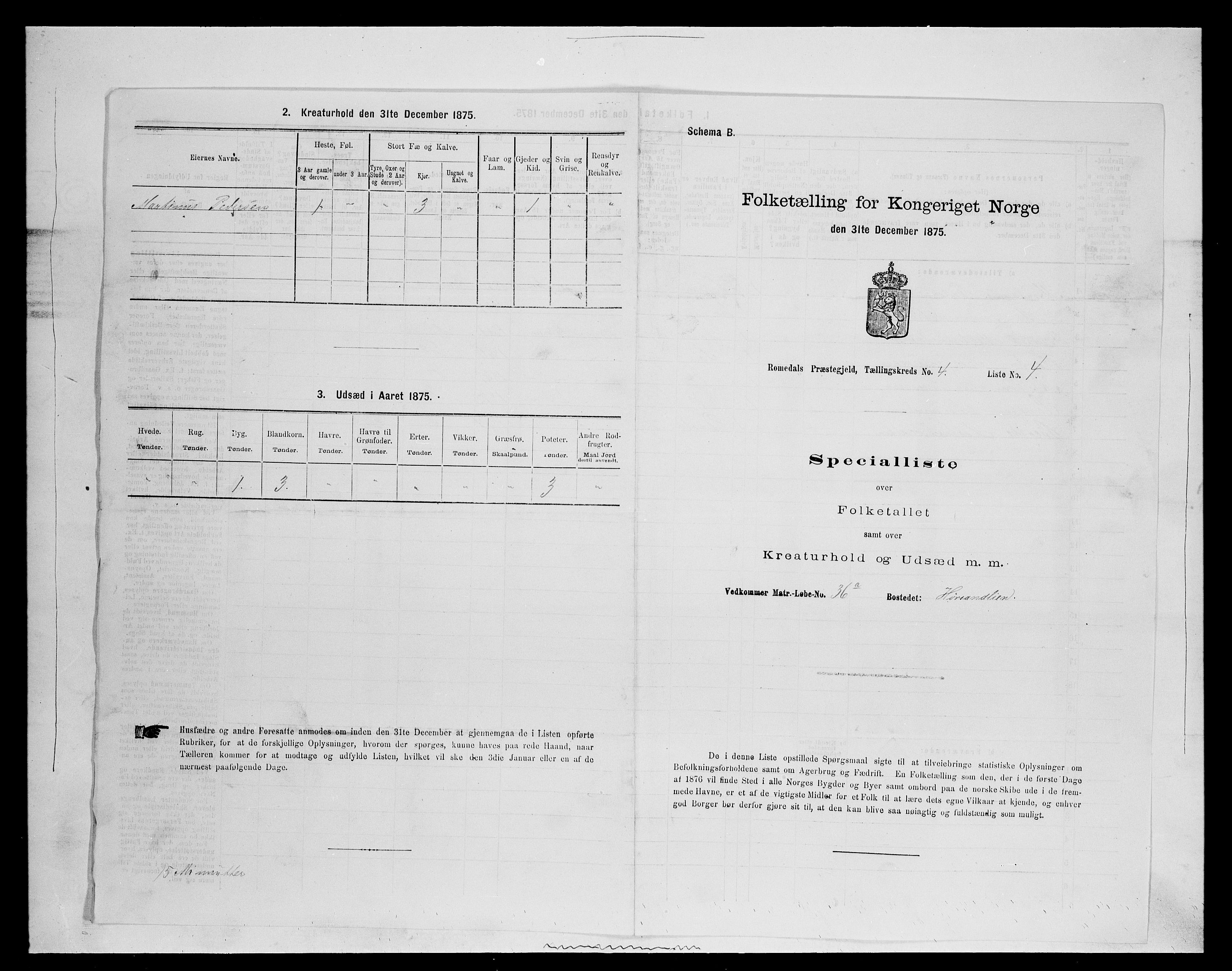 SAH, 1875 census for 0416P Romedal, 1875, p. 555