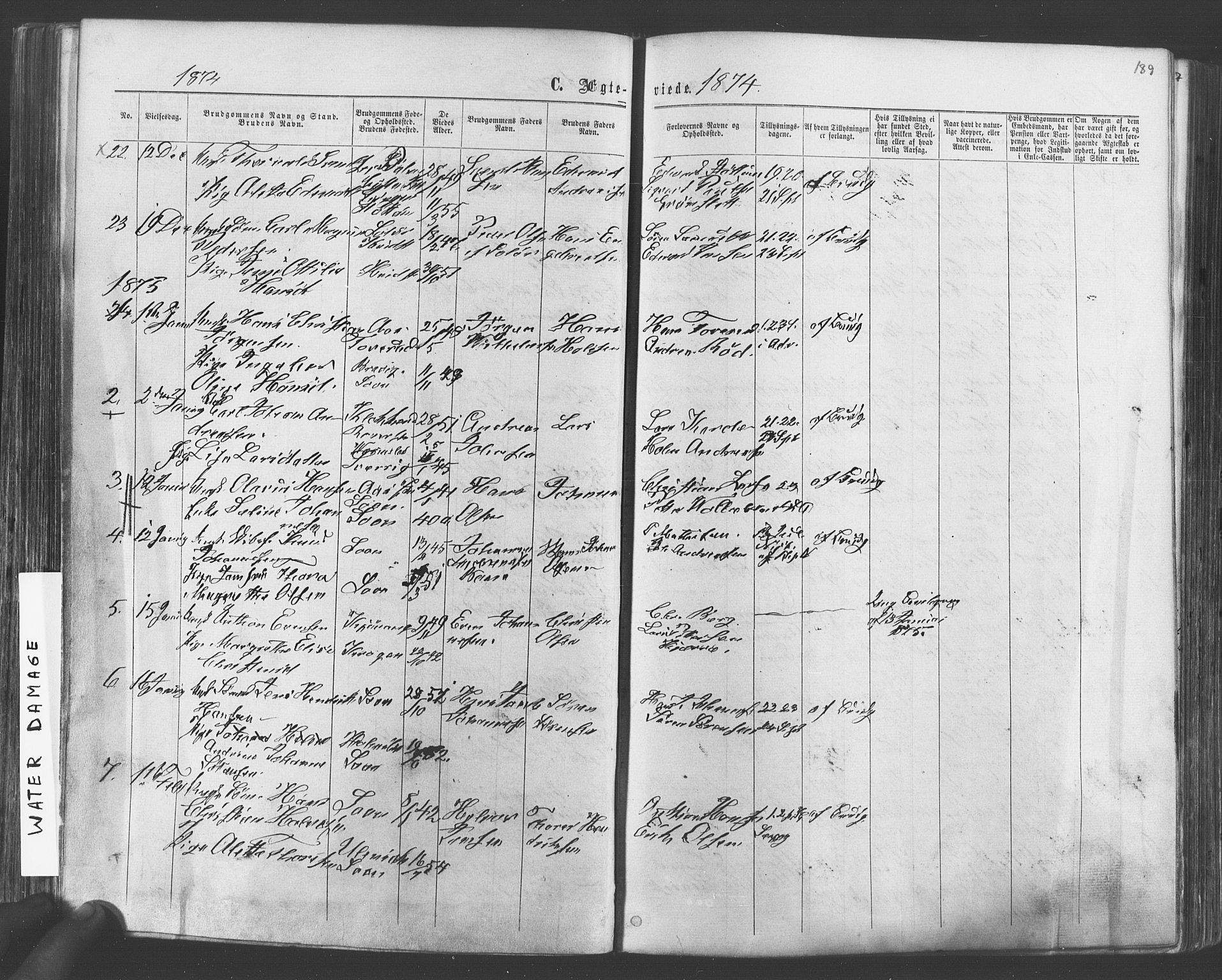 Vestby prestekontor Kirkebøker, SAO/A-10893/F/Fa/L0008: Parish register (official) no. I 8, 1863-1877, p. 189