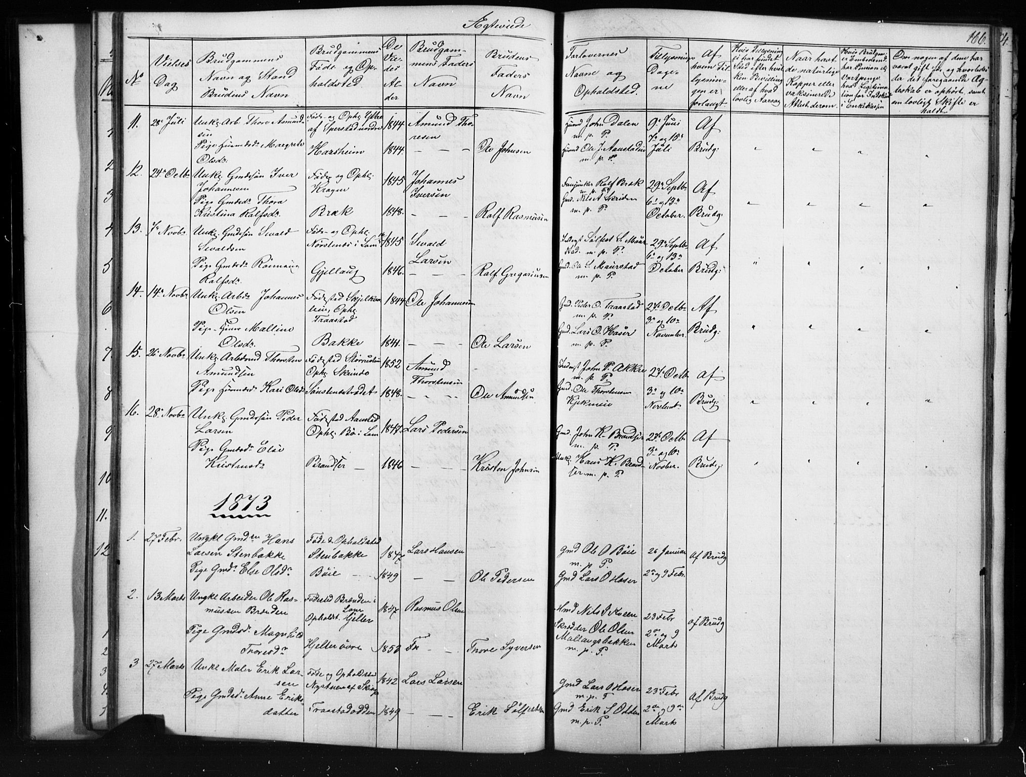 Skjåk prestekontor, SAH/PREST-072/H/Ha/Hab/L0001: Parish register (copy) no. 1, 1865-1893, p. 166