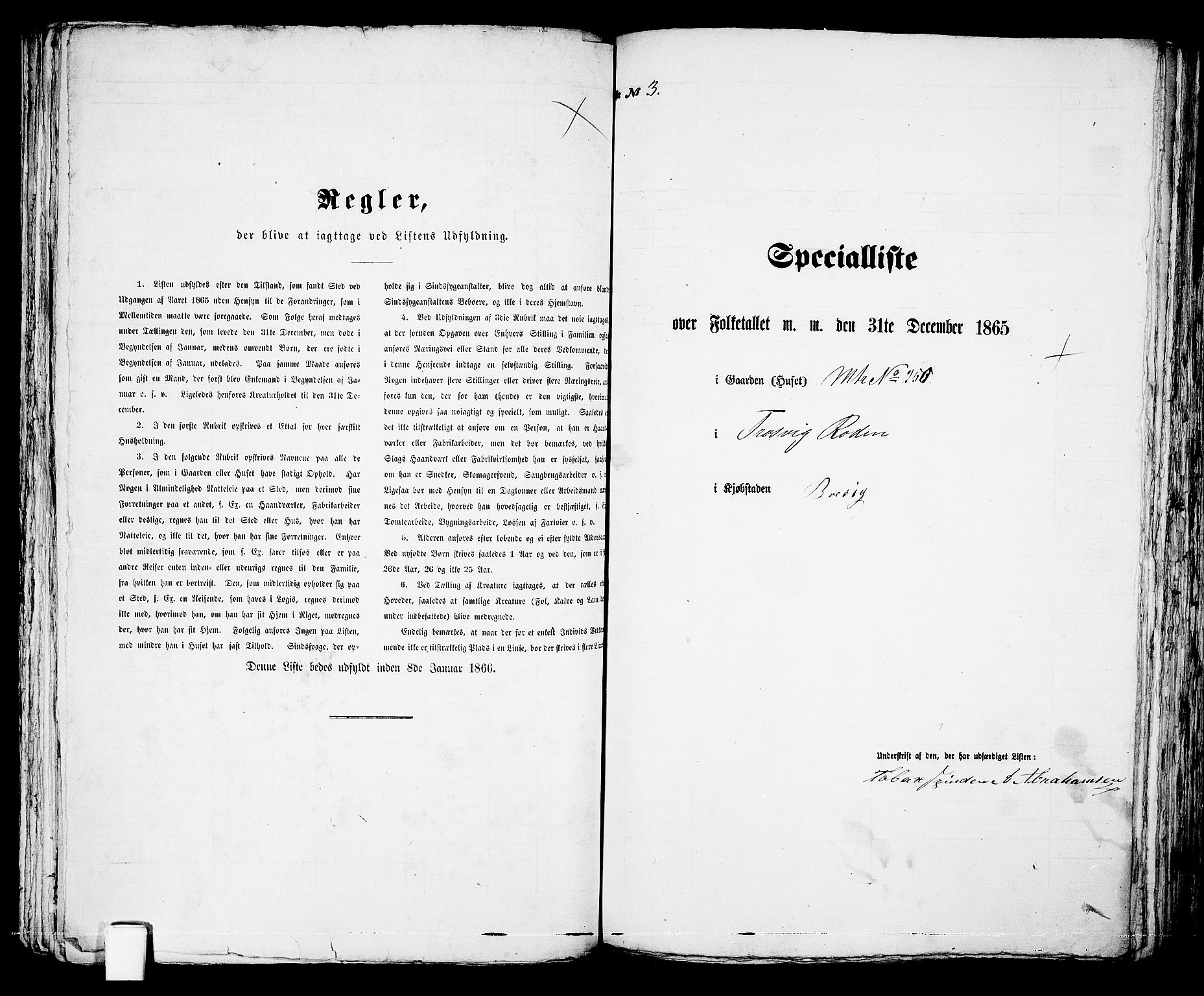 RA, 1865 census for Brevik, 1865, p. 565