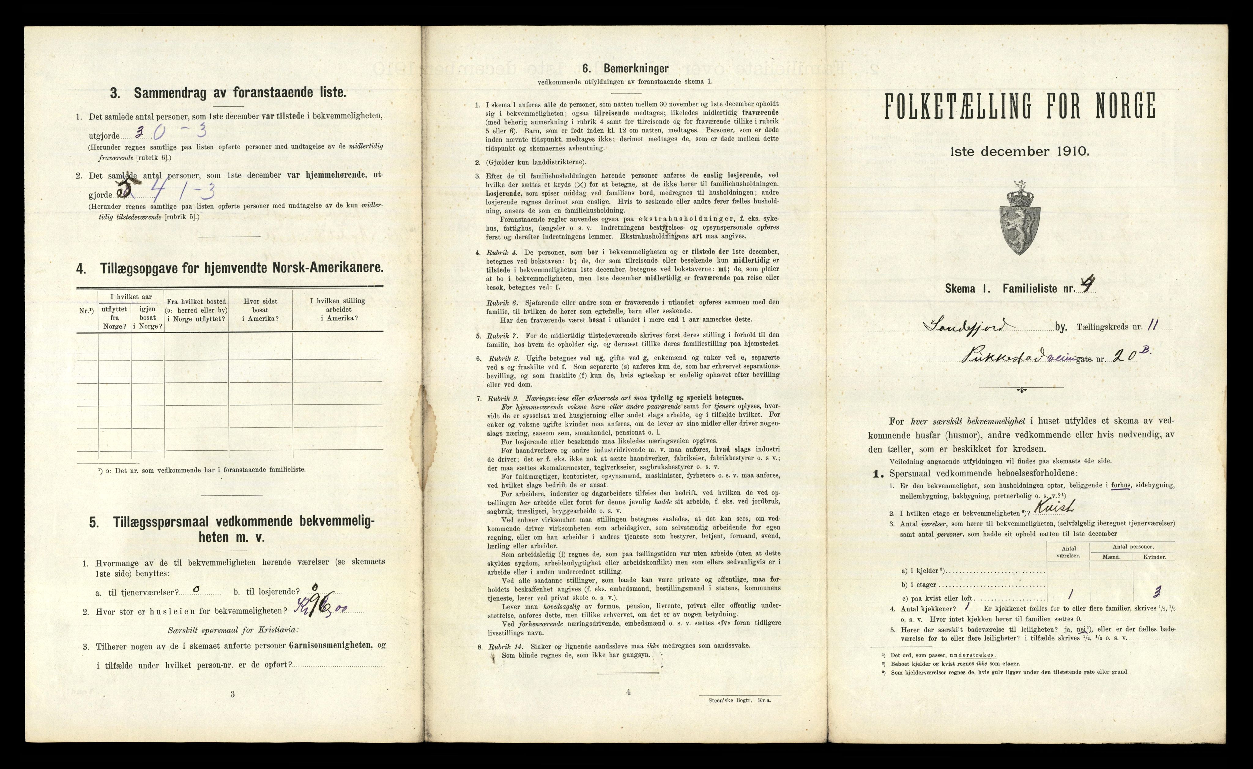 RA, 1910 census for Sandefjord, 1910, p. 3312