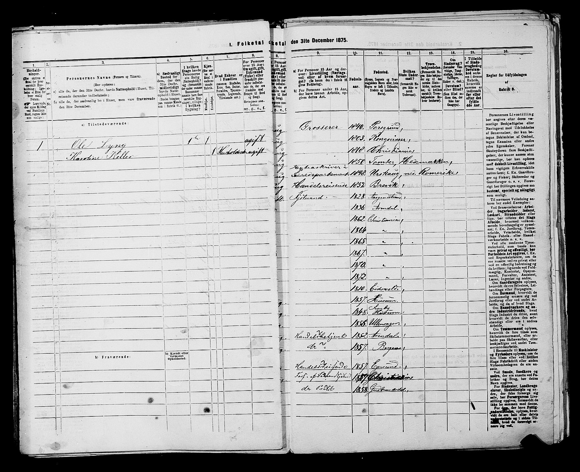 RA, 1875 census for 0301 Kristiania, 1875, p. 5875