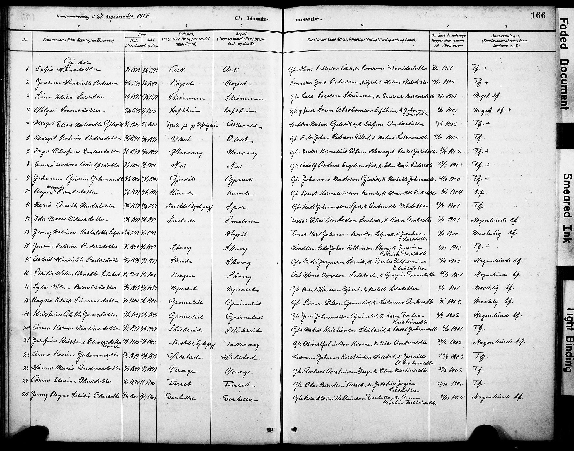 Askvoll sokneprestembete, SAB/A-79501/H/Hab/Haba/L0003: Parish register (copy) no. A 3, 1886-1928, p. 166