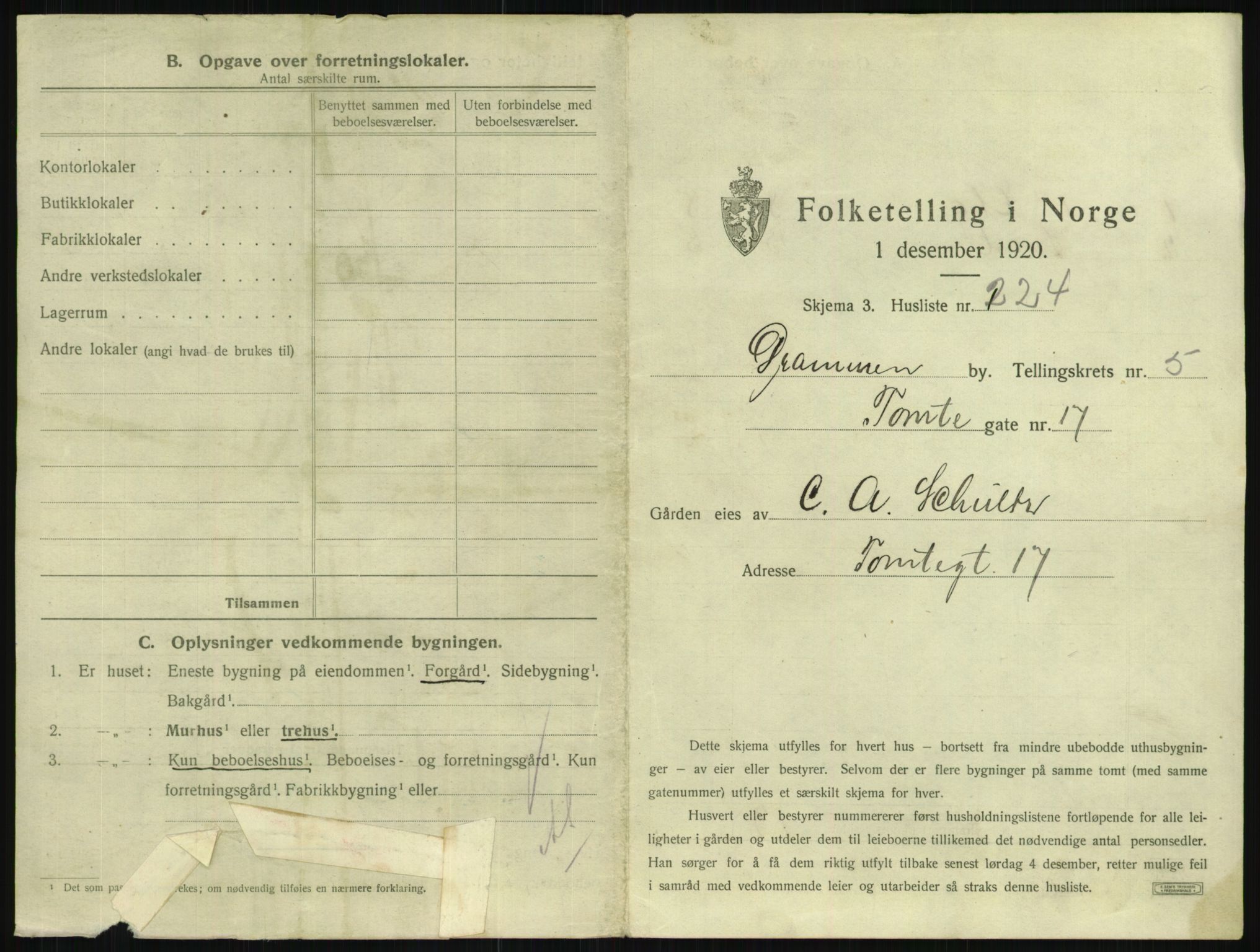 SAKO, 1920 census for Drammen, 1920, p. 2662