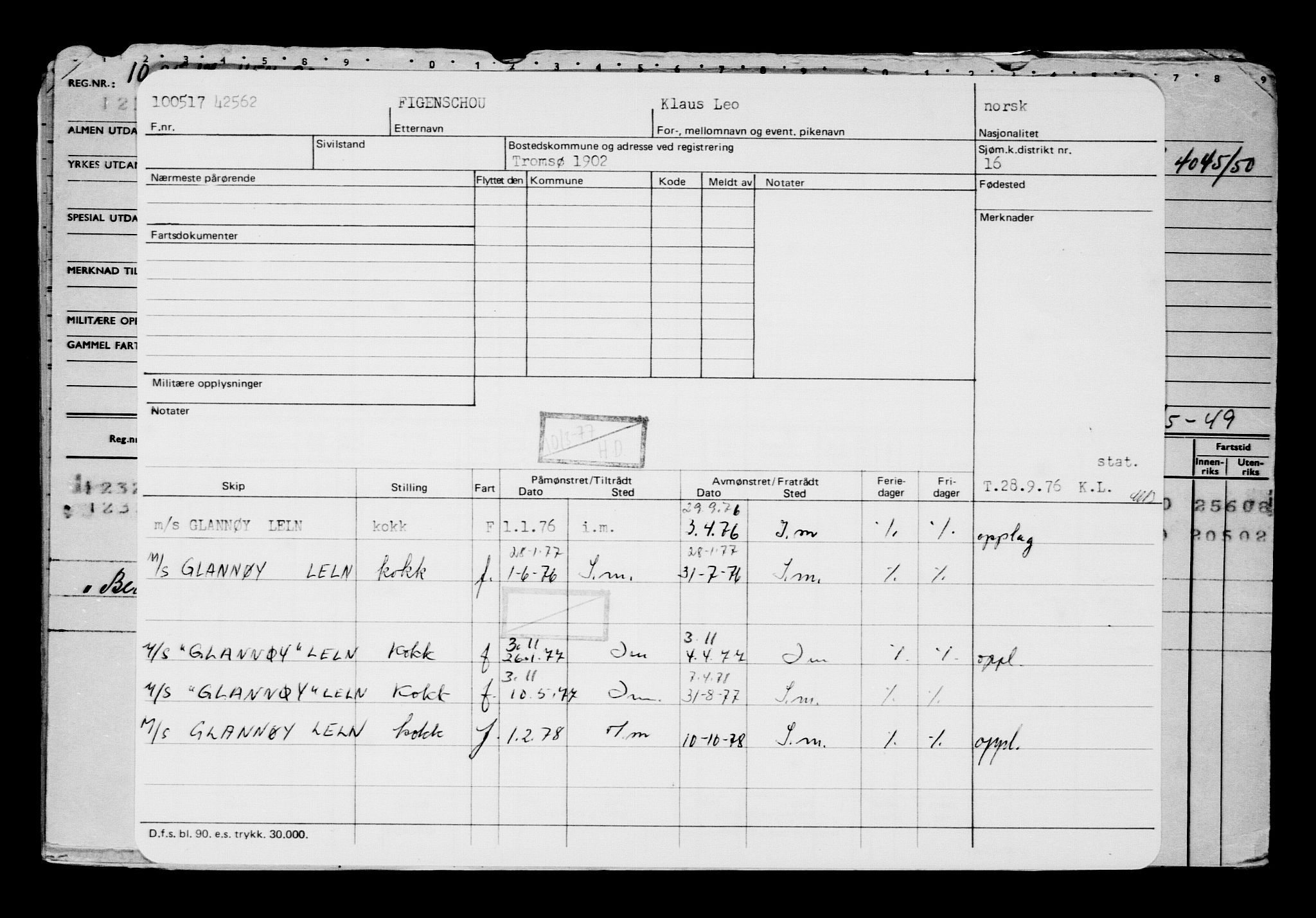 Direktoratet for sjømenn, AV/RA-S-3545/G/Gb/L0148: Hovedkort, 1917, p. 433