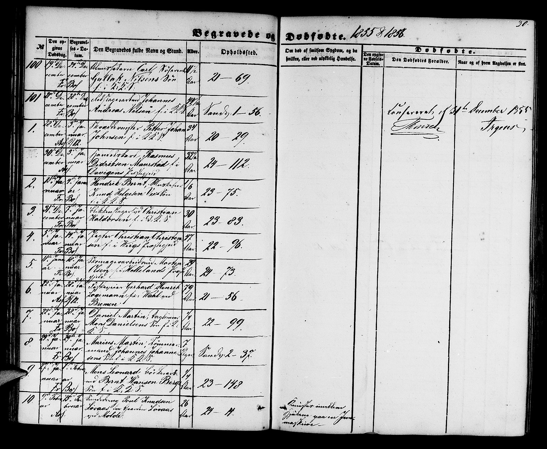 Korskirken sokneprestembete, AV/SAB-A-76101/H/Hab: Parish register (copy) no. E 2, 1851-1871, p. 30