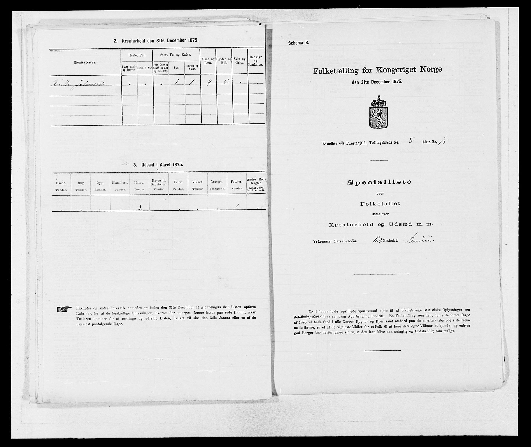 SAB, 1875 census for 1224P Kvinnherad, 1875, p. 530