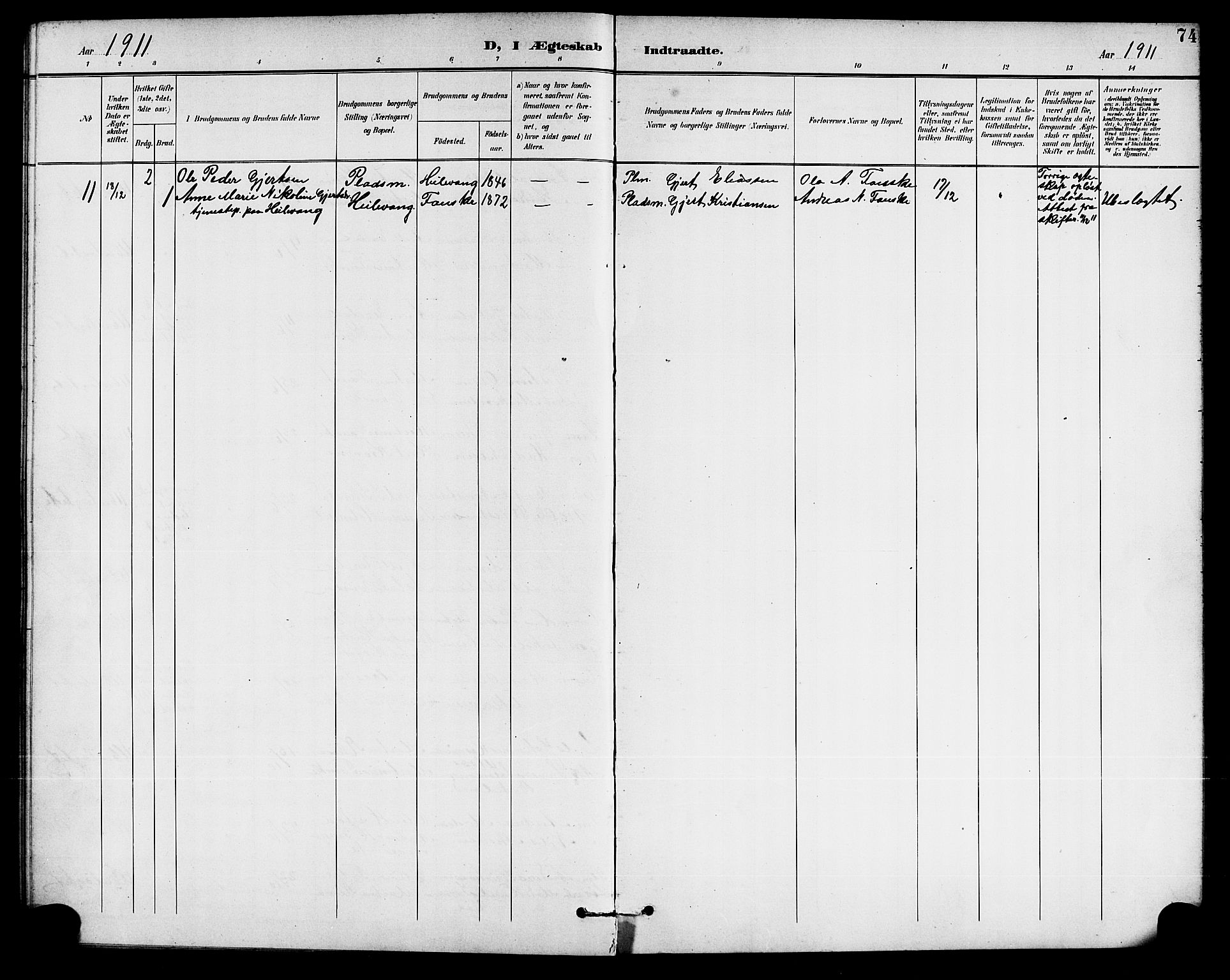 Førde sokneprestembete, AV/SAB-A-79901/H/Hab/Habd/L0005: Parish register (copy) no. D 5, 1898-1911, p. 74