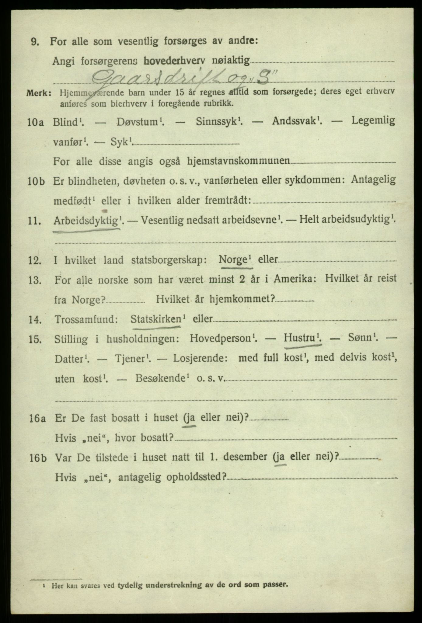 SAB, 1920 census for Odda, 1920, p. 11850