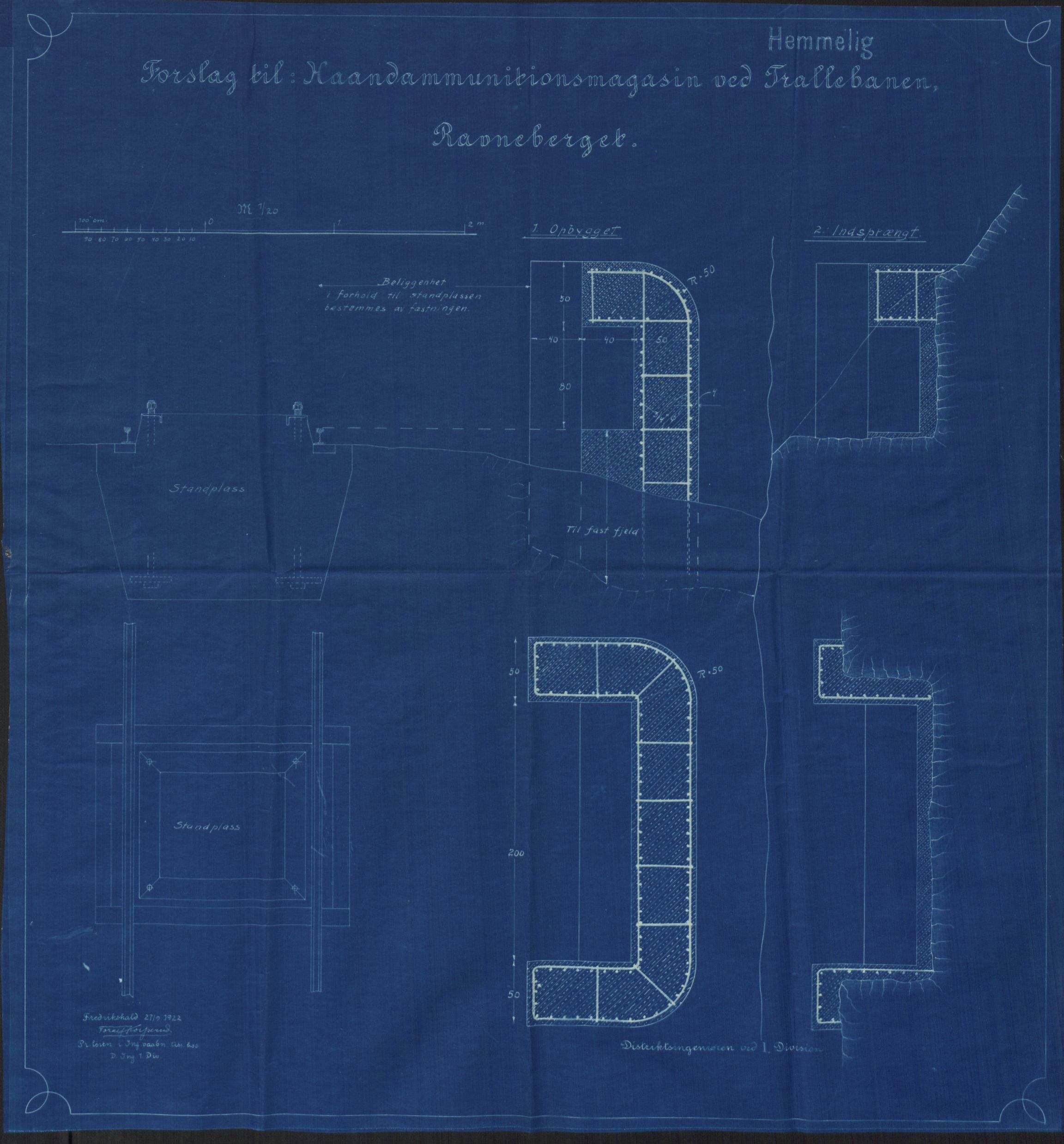Forsvaret, Sarpsborg befestninger, AV/RA-RAFA-1876/D/Da/L0027/0003: -- / Beskrivelser og kart av Greåker og Ravneberget fort, 1910-1924