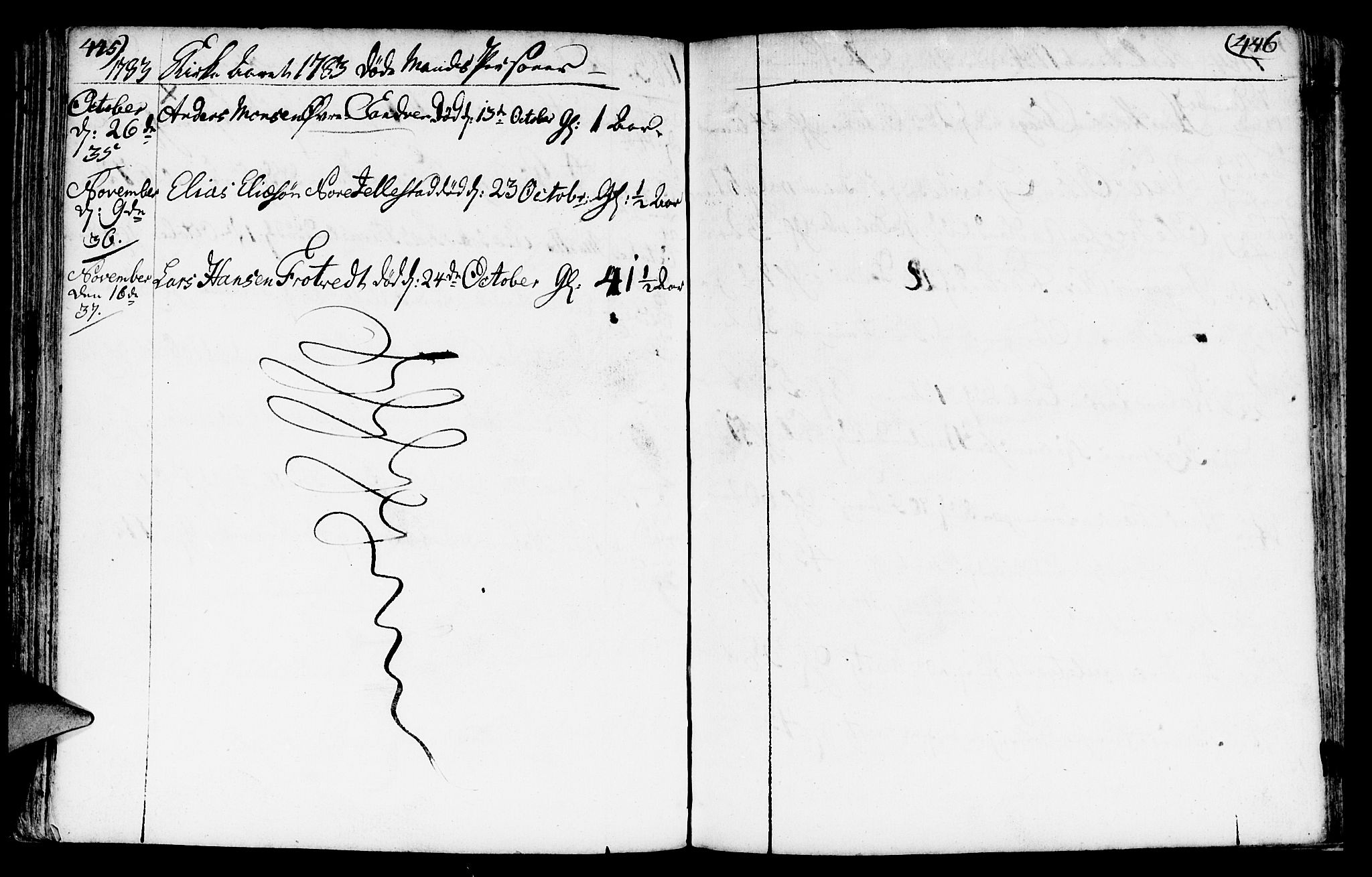 Fana Sokneprestembete, AV/SAB-A-75101/H/Haa/Haaa/L0005: Parish register (official) no. A 5, 1773-1799, p. 445-446