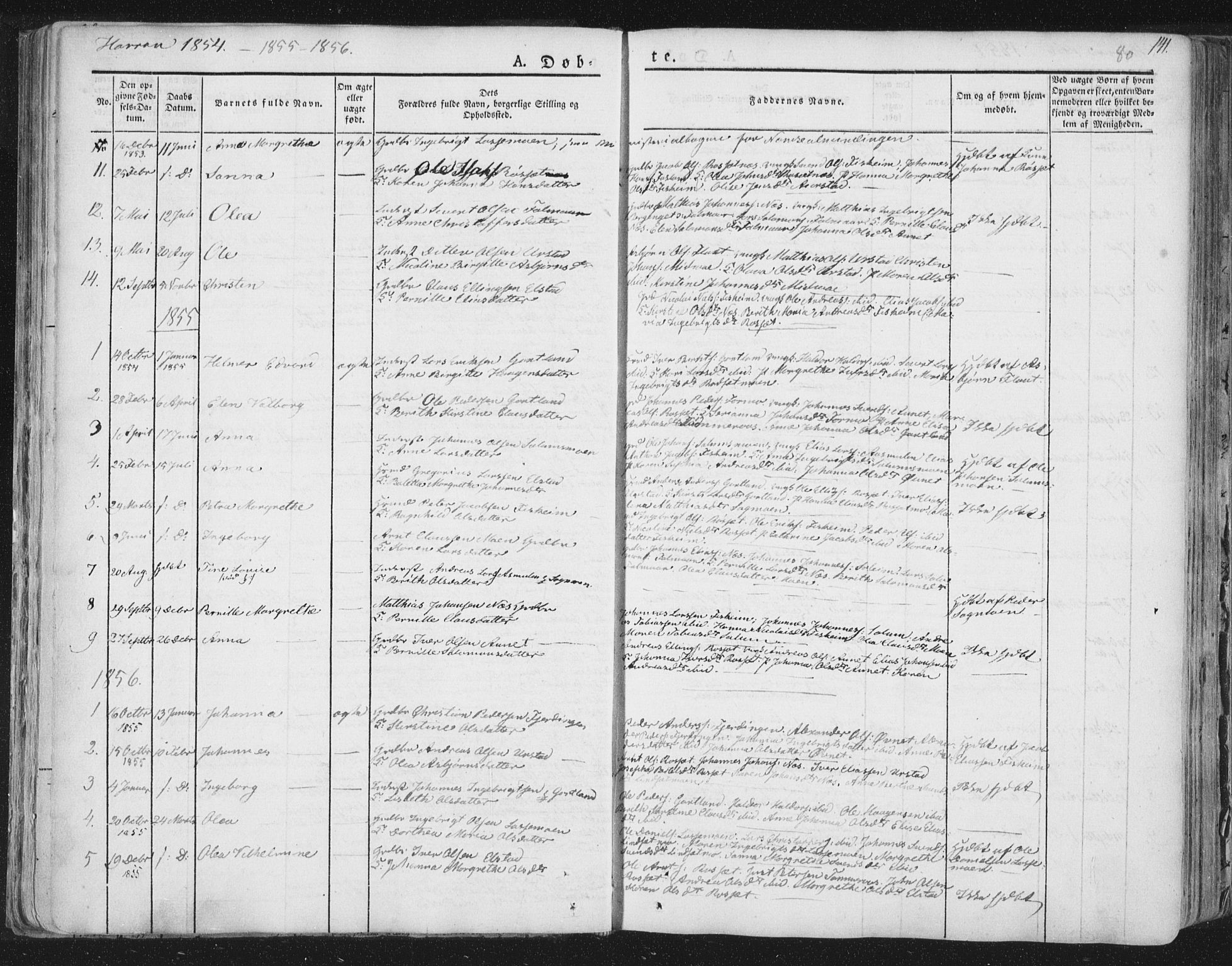 Ministerialprotokoller, klokkerbøker og fødselsregistre - Nord-Trøndelag, SAT/A-1458/758/L0513: Parish register (official) no. 758A02 /3, 1839-1868, p. 80