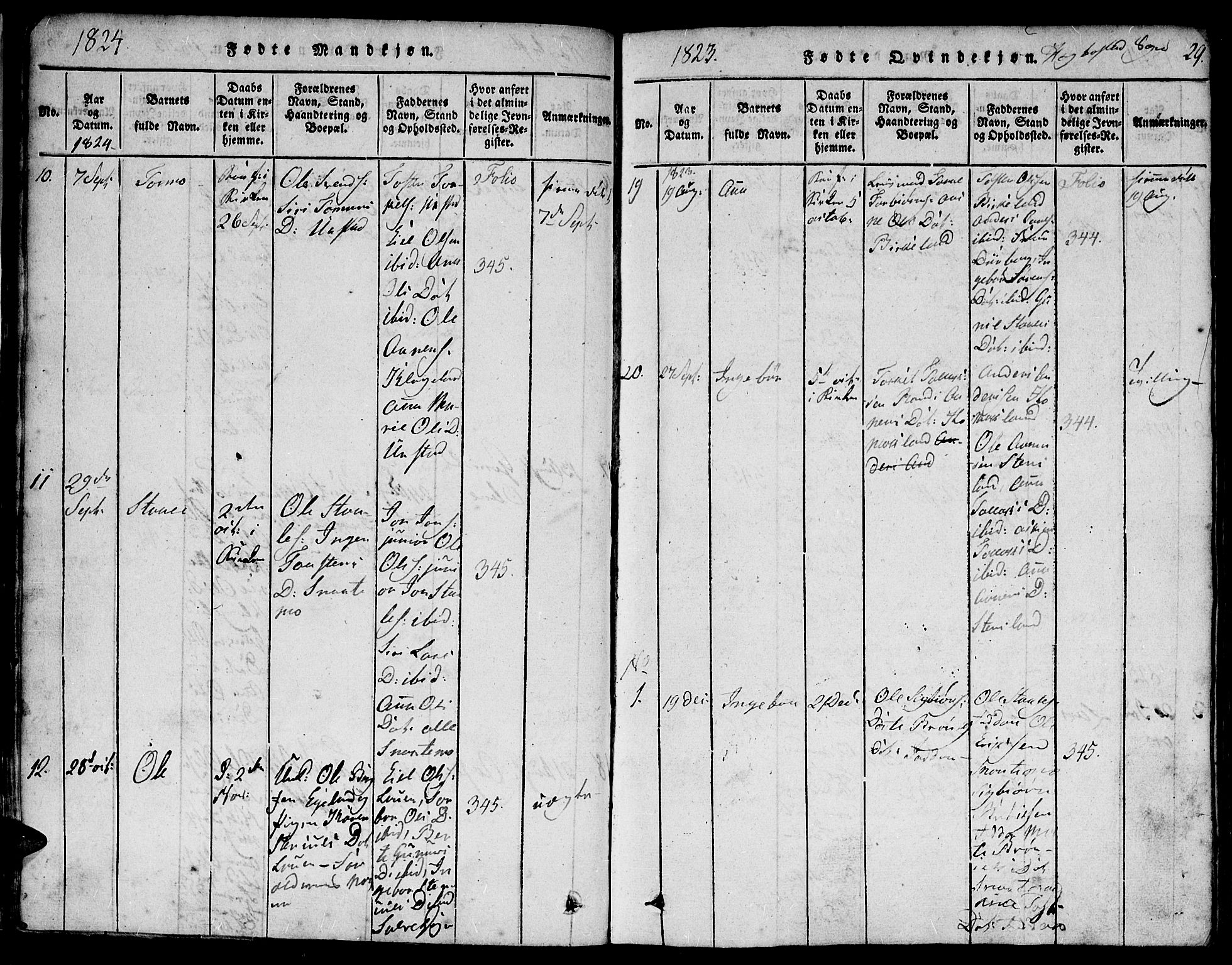 Hægebostad sokneprestkontor, AV/SAK-1111-0024/F/Fa/Faa/L0002: Parish register (official) no. A 2 /1, 1816-1825, p. 29