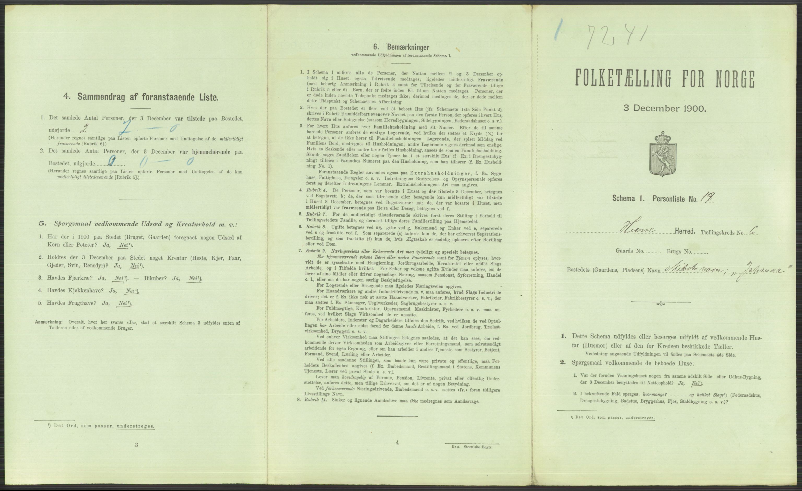 RA, 1900 Census - ship lists from ships in Norwegian harbours, harbours abroad and at sea, 1900, p. 3225