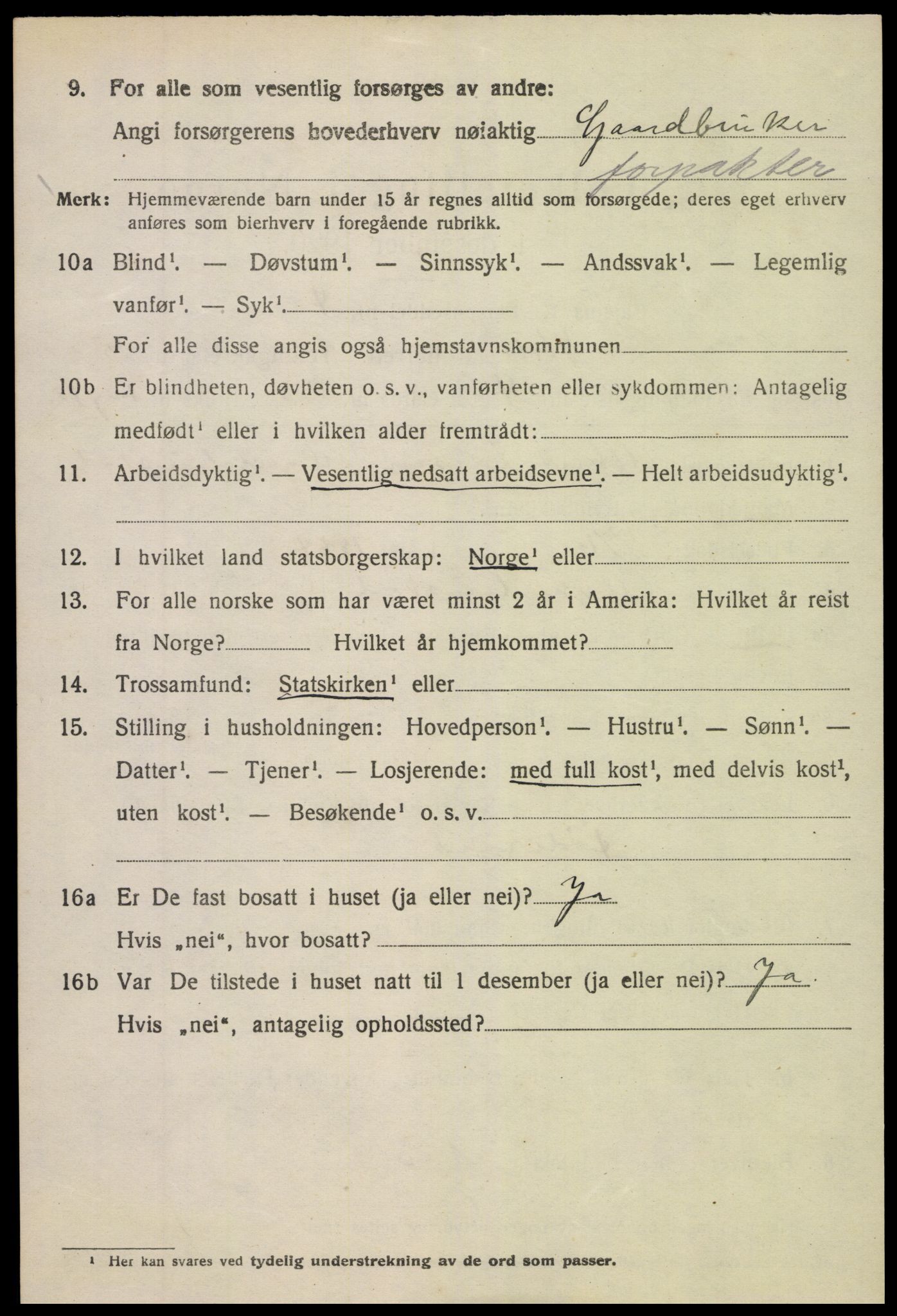 SAK, 1920 census for Holt, 1920, p. 3463