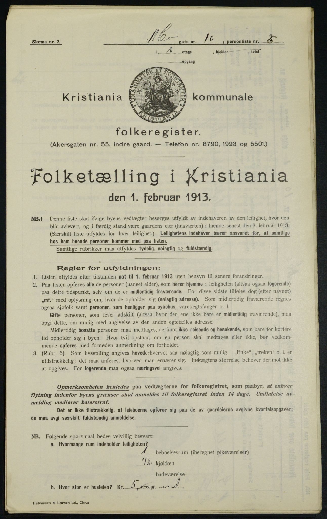 OBA, Municipal Census 1913 for Kristiania, 1913, p. 65319