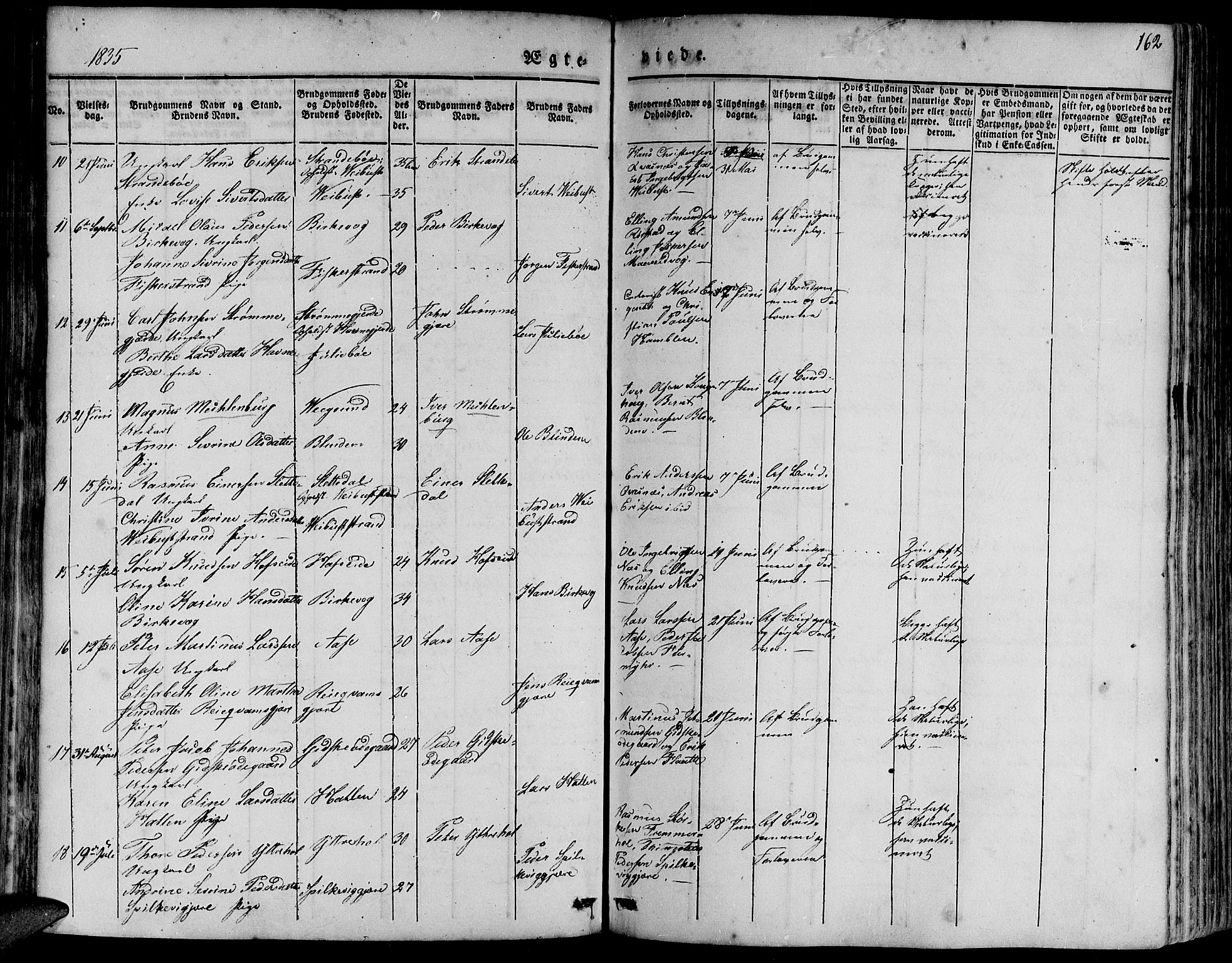 Ministerialprotokoller, klokkerbøker og fødselsregistre - Møre og Romsdal, AV/SAT-A-1454/528/L0395: Parish register (official) no. 528A06, 1828-1839, p. 162