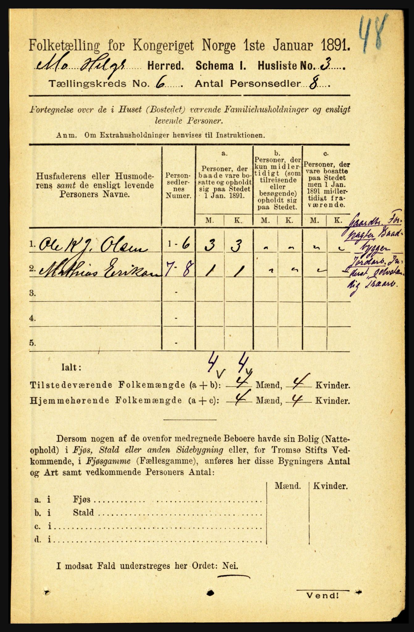 RA, 1891 census for 1833 Mo, 1891, p. 2167