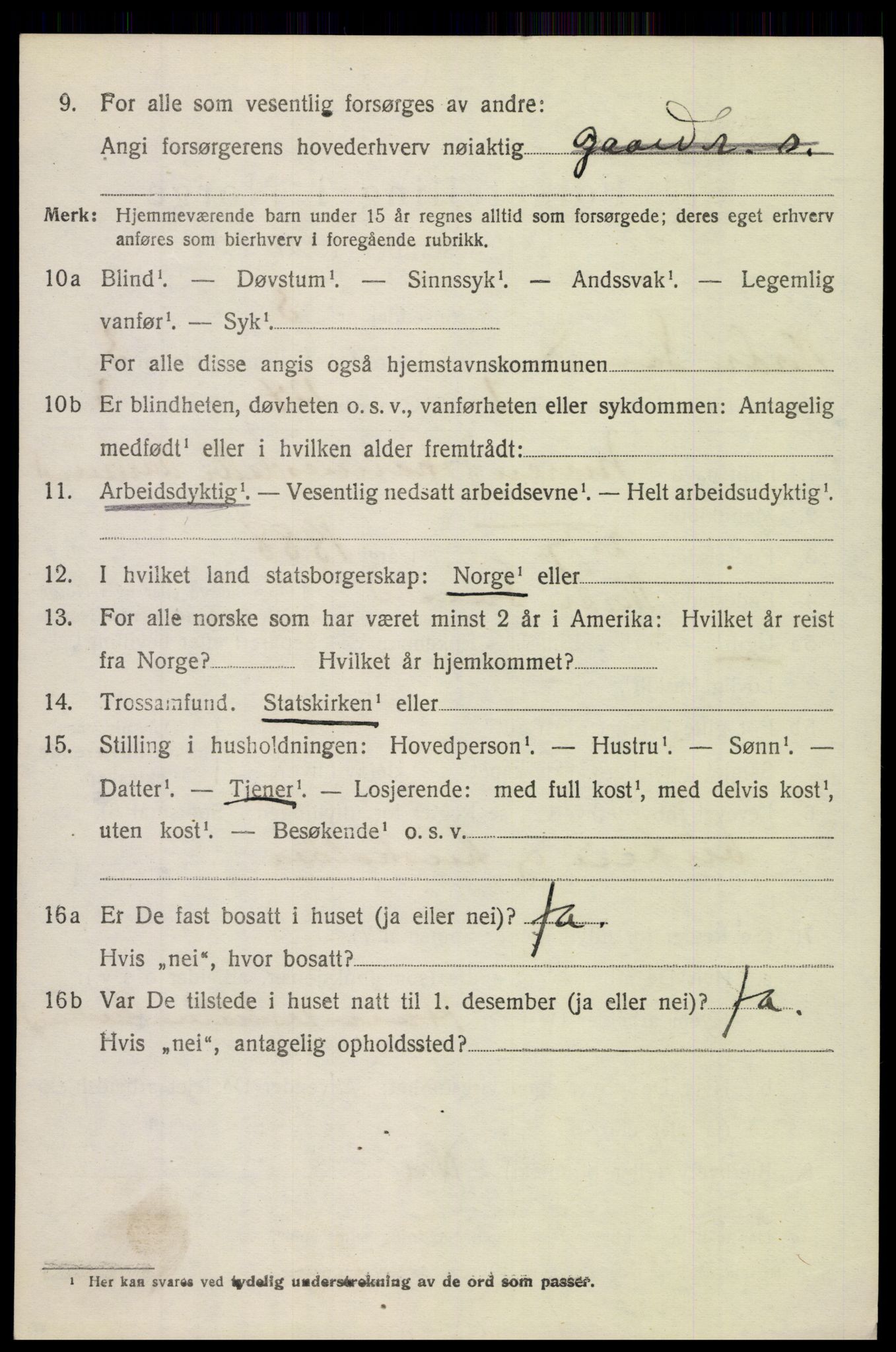 SAH, 1920 census for Nordre Land, 1920, p. 2251