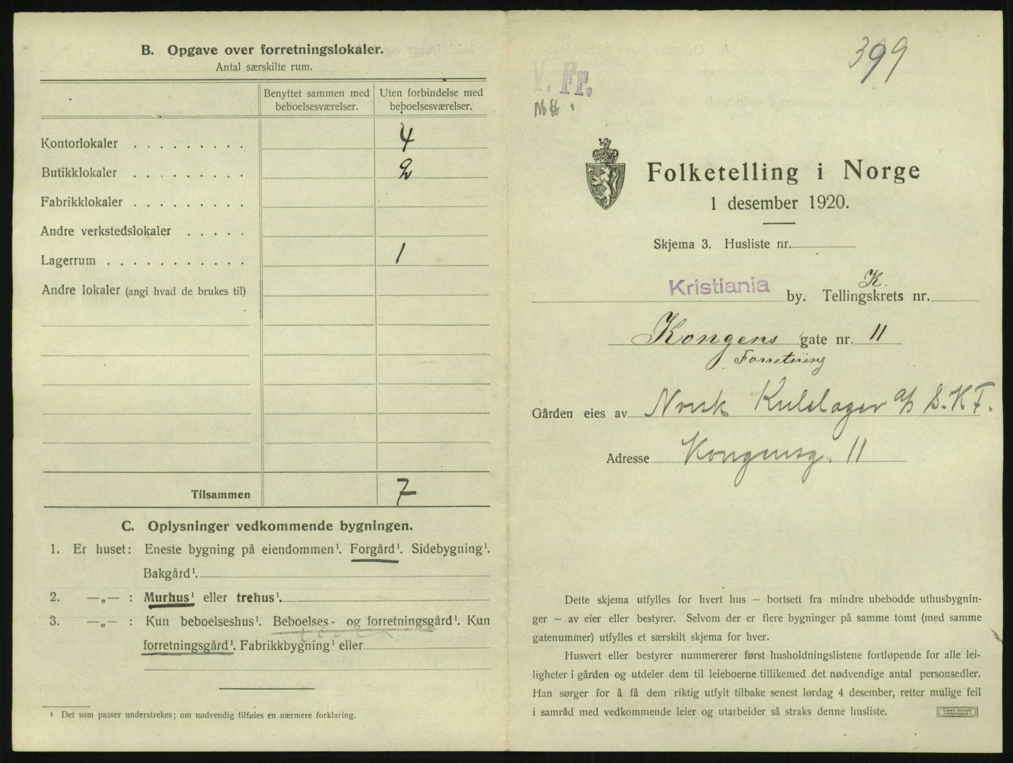SAO, 1920 census for Kristiania, 1920, p. 53740