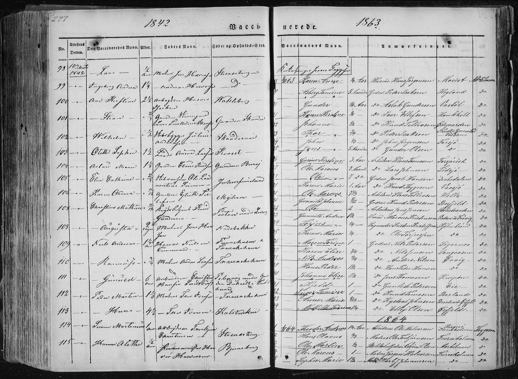 Sannidal kirkebøker, AV/SAKO-A-296/F/Fa/L0007: Parish register (official) no. 7, 1831-1854, p. 277