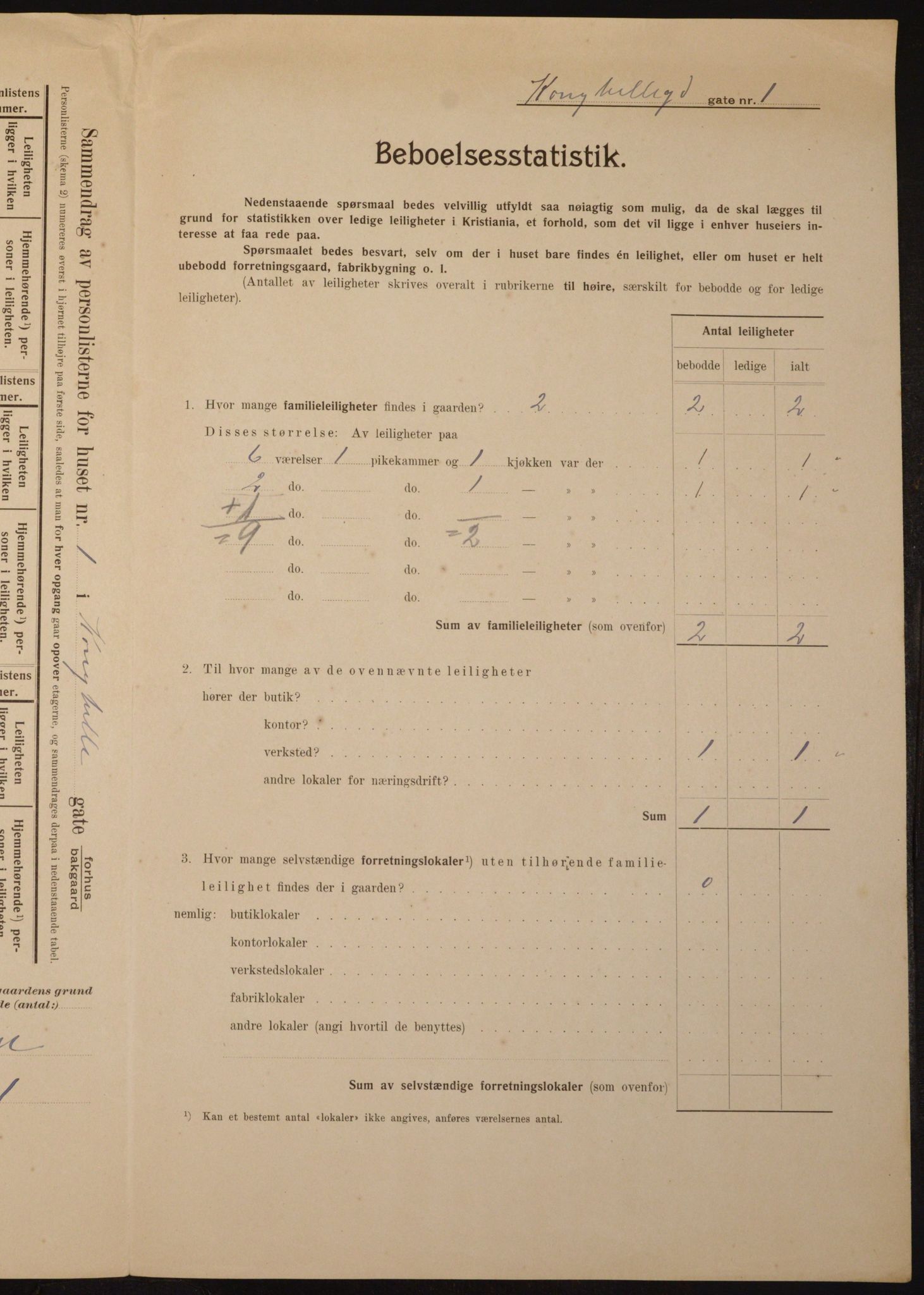 OBA, Municipal Census 1910 for Kristiania, 1910, p. 51203