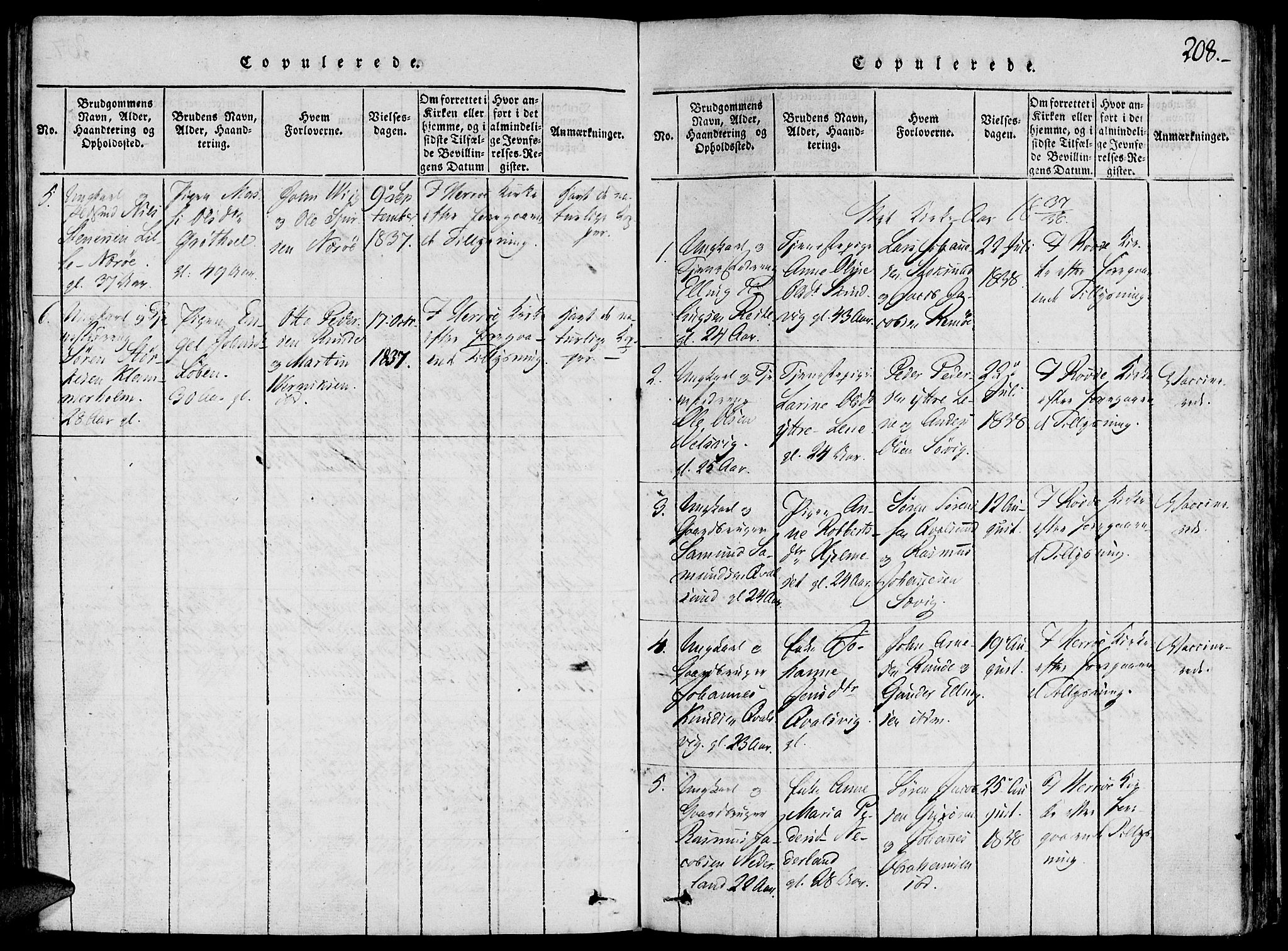 Ministerialprotokoller, klokkerbøker og fødselsregistre - Møre og Romsdal, AV/SAT-A-1454/507/L0069: Parish register (official) no. 507A04, 1816-1841, p. 208