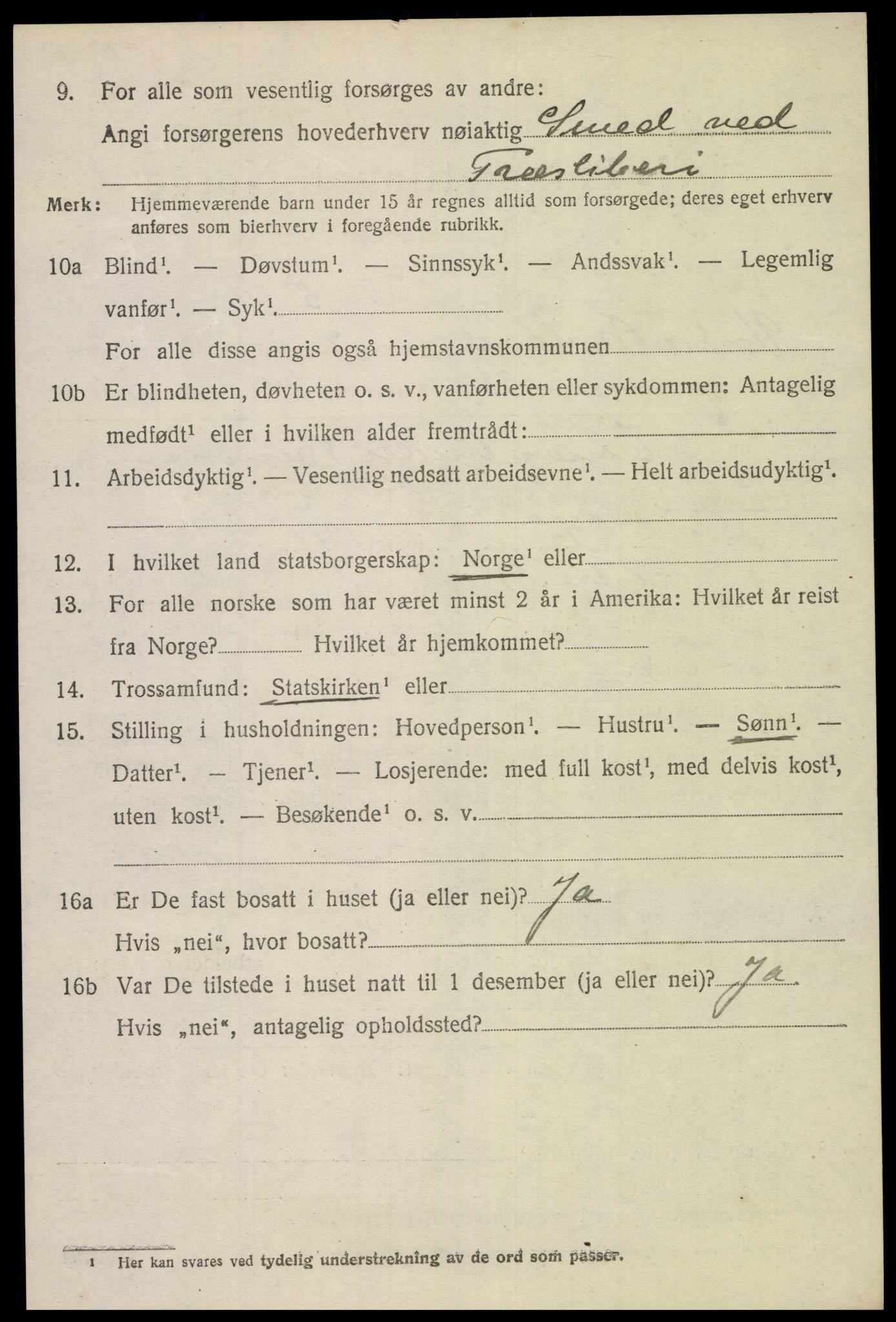 SAK, 1920 census for Vestre Moland, 1920, p. 5192